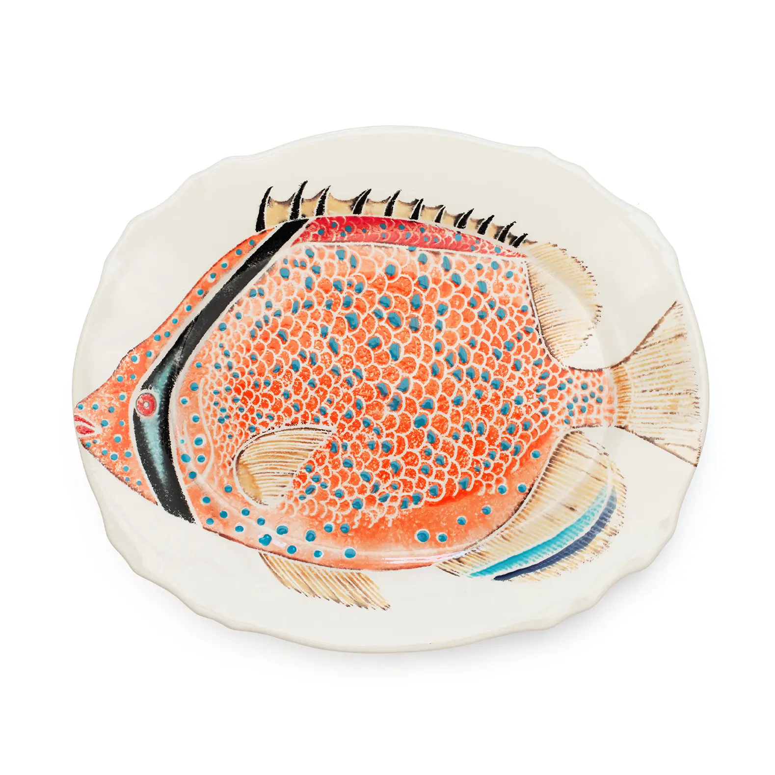 Bliss Home Fantastical Fish Douwing Princess Oval Serving Platter