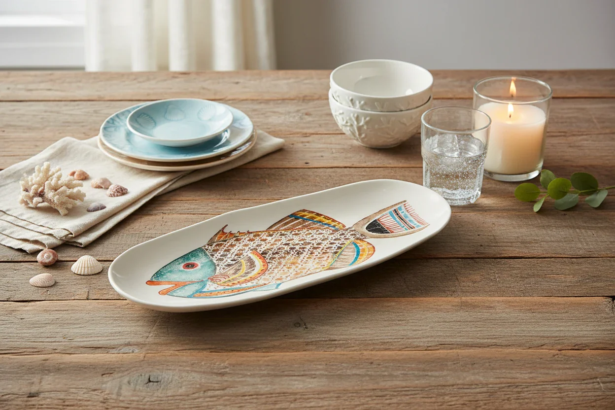 Bliss Home Fantastical Fish Long Oval Shallow Serving Platter - Image 5