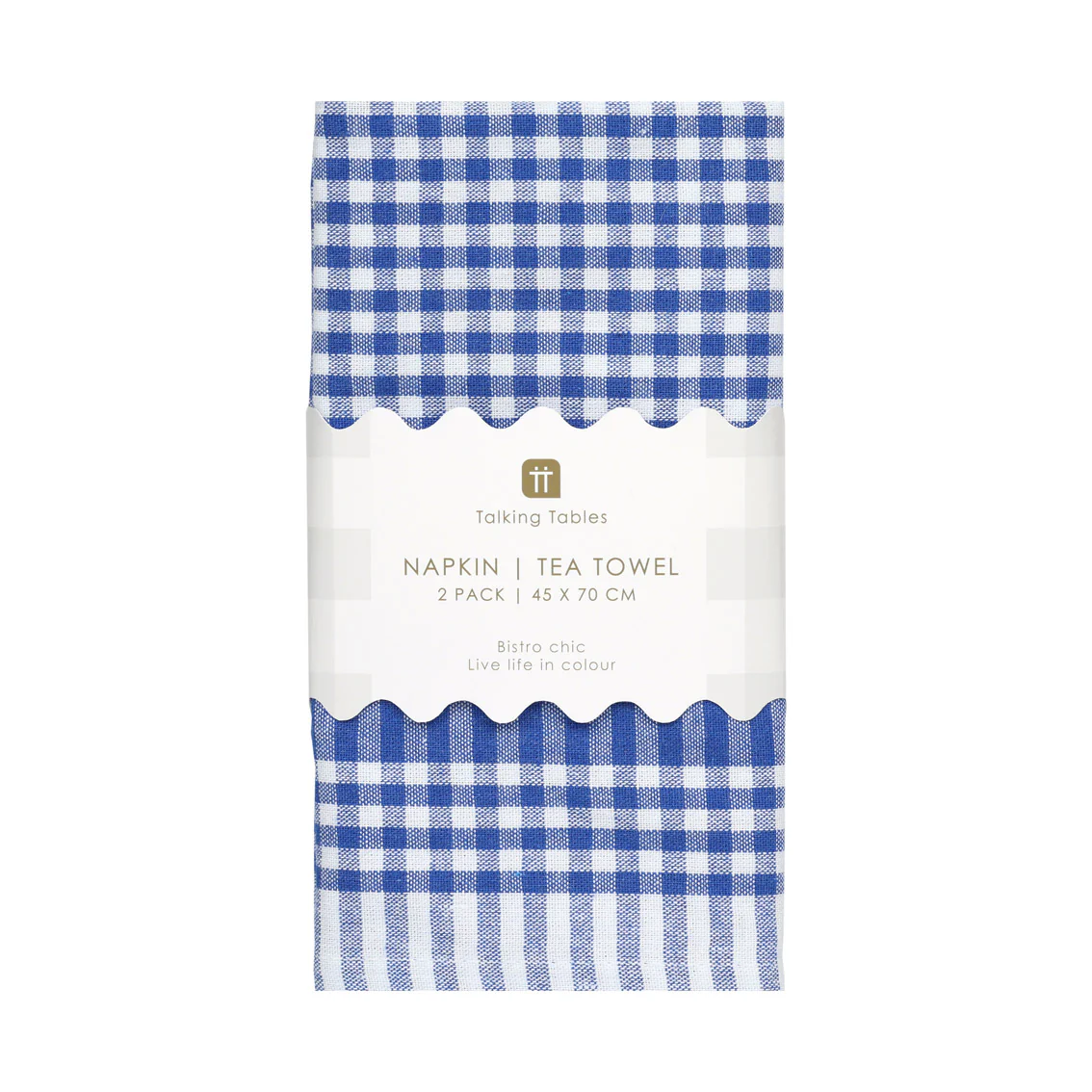 Bon Appetit Cotton Gingham Tea Towels, Blue (Set Of 2)