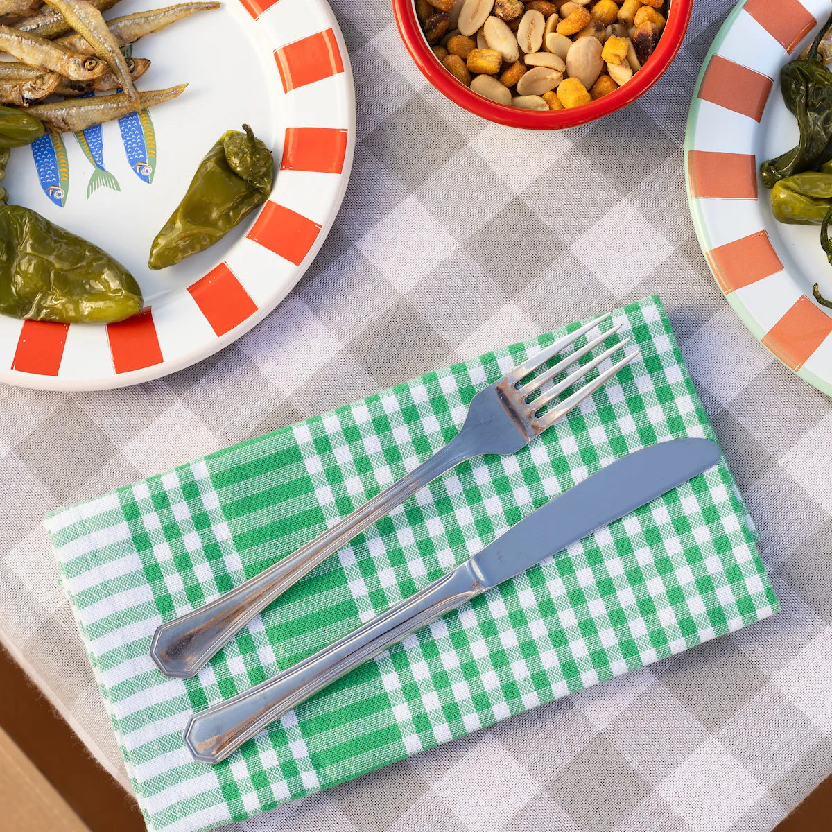 Bon Appetit Cotton Gingham Tea Towels, Green  (Set Of 2) - Image 3