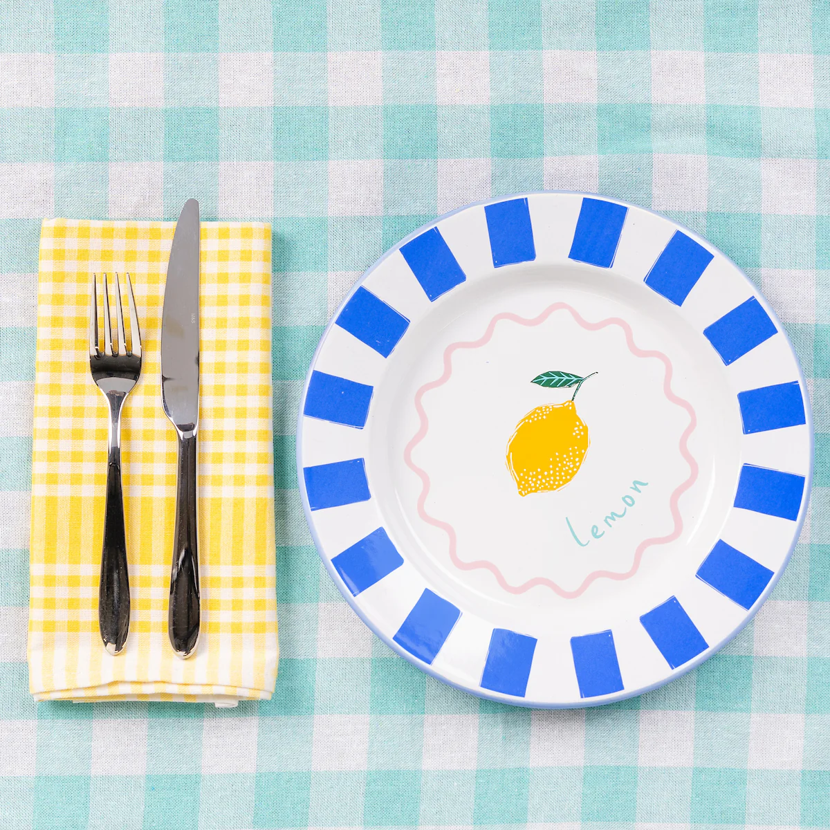 Bon Appetit Cotton Gingham Tea Towels, Yellow (Set Of 2) - Image 3