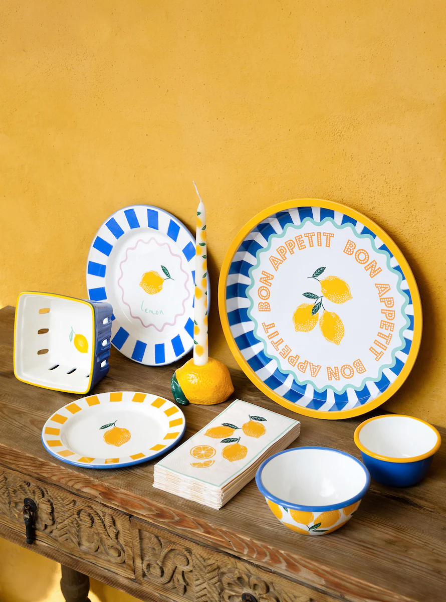 Talking Tables Bon Appetit Lemon Enamel Dinner Plate, (25CM) - Image 10