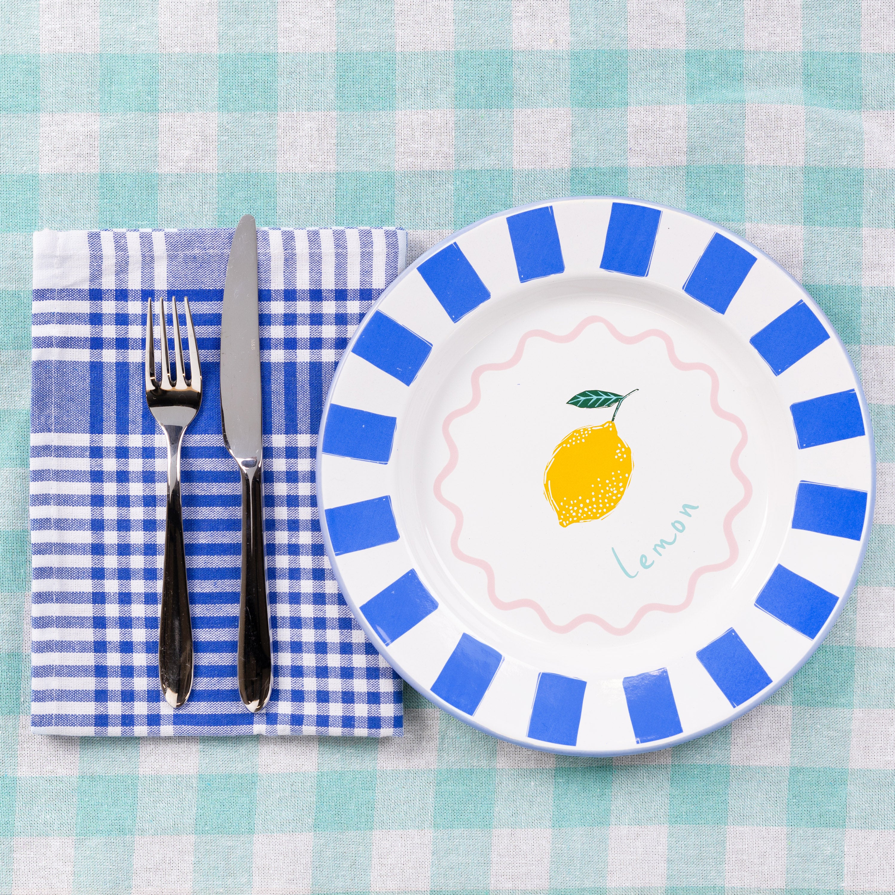 Talking Tables Bon Appetit Lemon Enamel Dinner Plate, (25CM) - Image 2