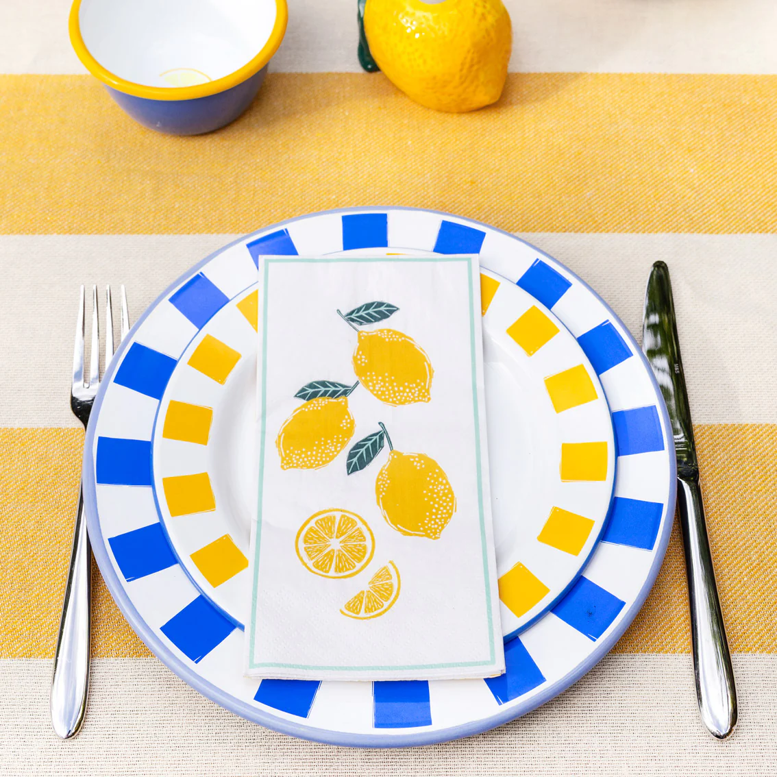 Talking Tables Bon Appetit Lemon Enamel Dinner Plate, (25CM) - Image 5