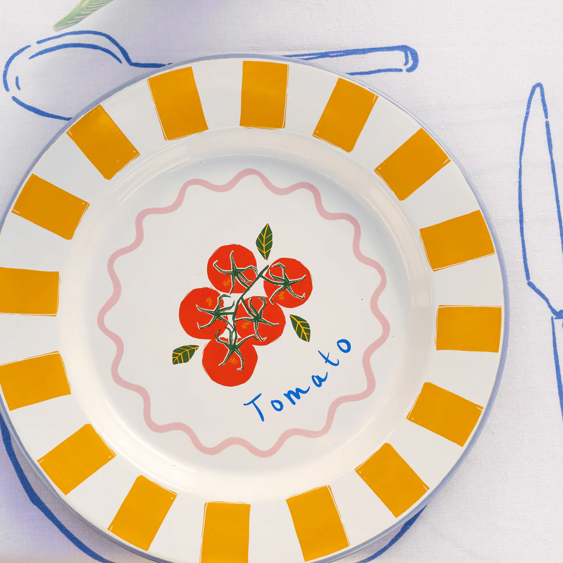 Talking Tables Bon Appetit Tomatoes Enamel Dinner Plate, (25CM) - Image 2