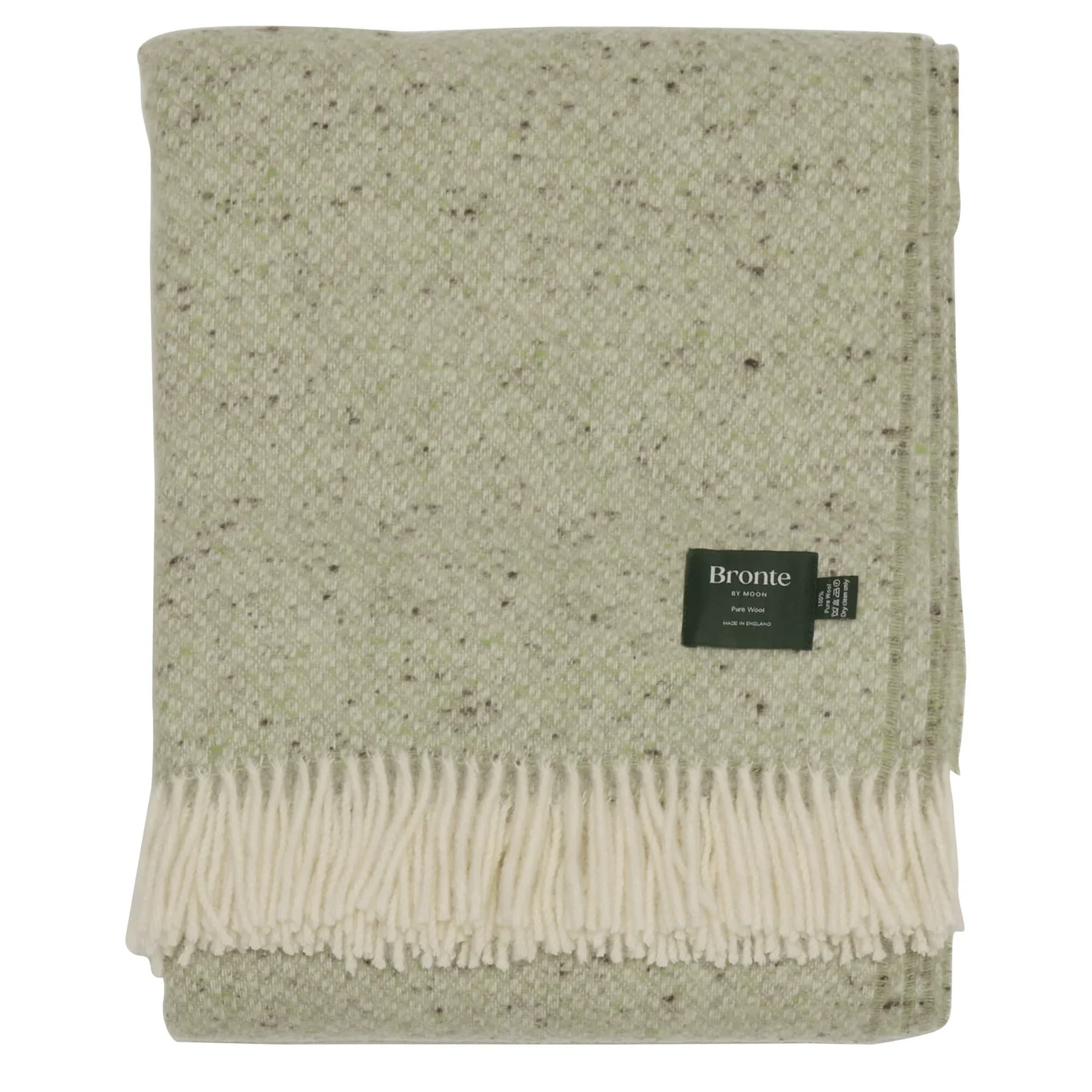 Bronte By Moon Donegal Pure New Wool Throw, Sage