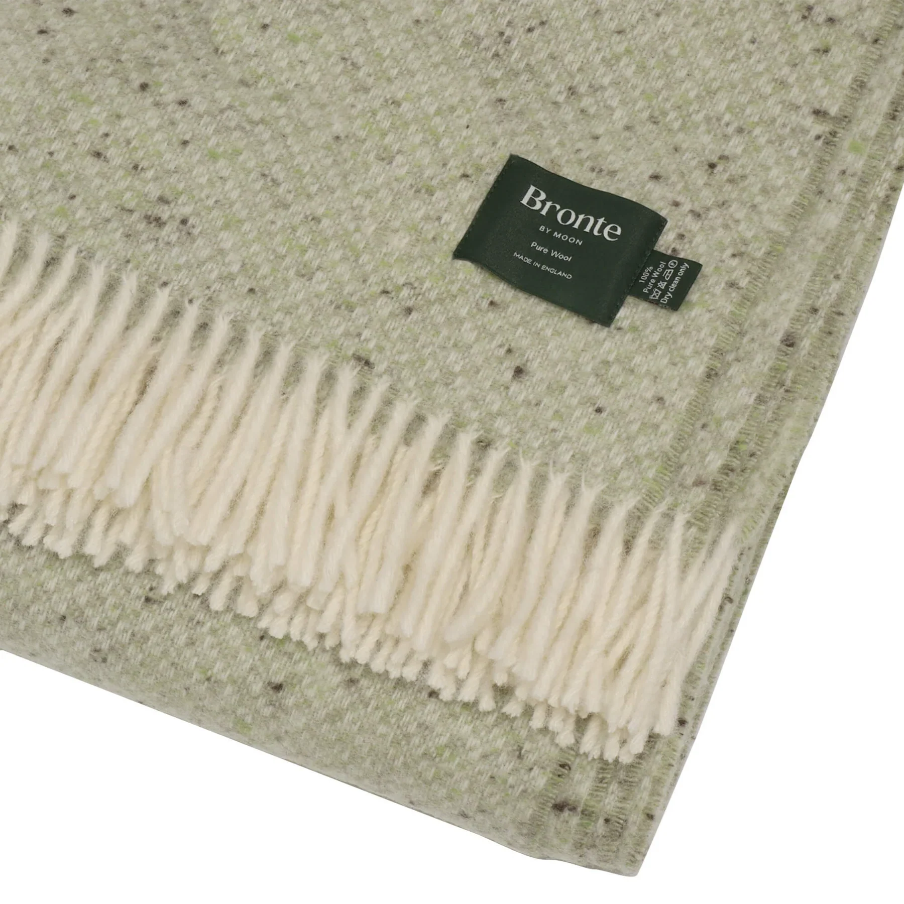 Bronte By Moon Donegal Pure New Wool Throw, Sage - Image 6