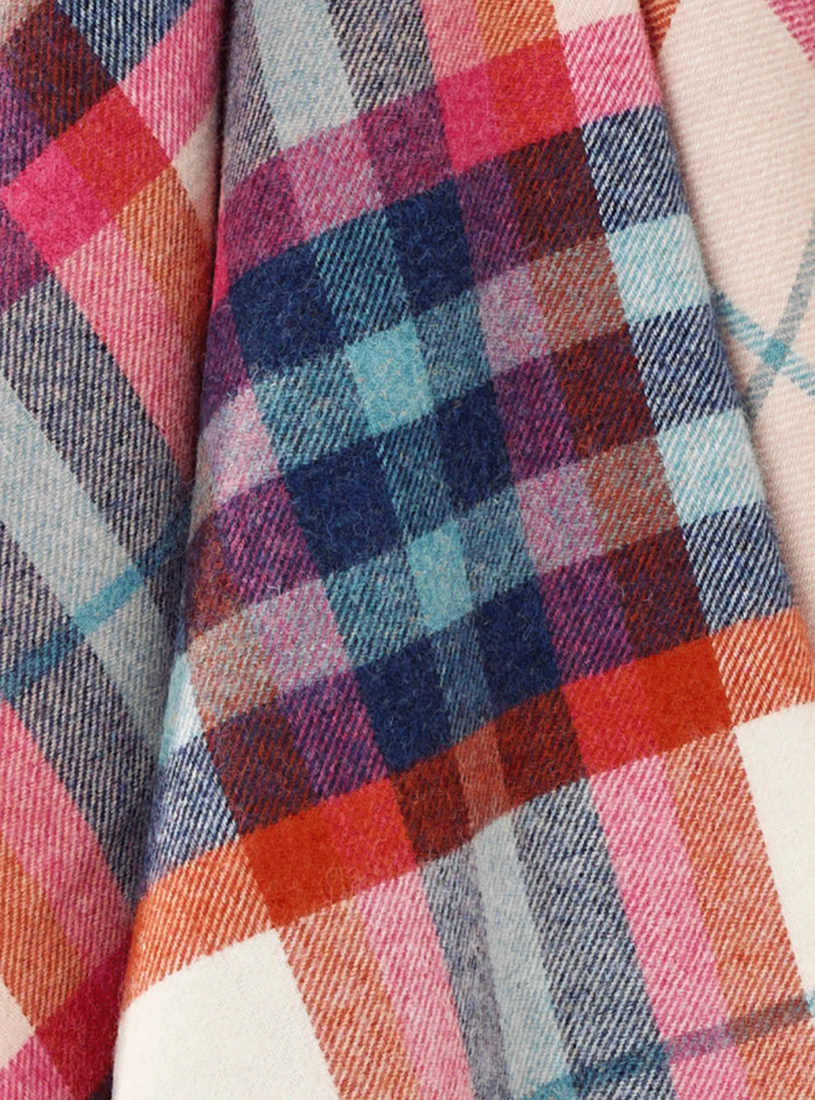 Bronte By Moon Falmouth Shetland Wool Throw, Ivory/ Red - Image 7