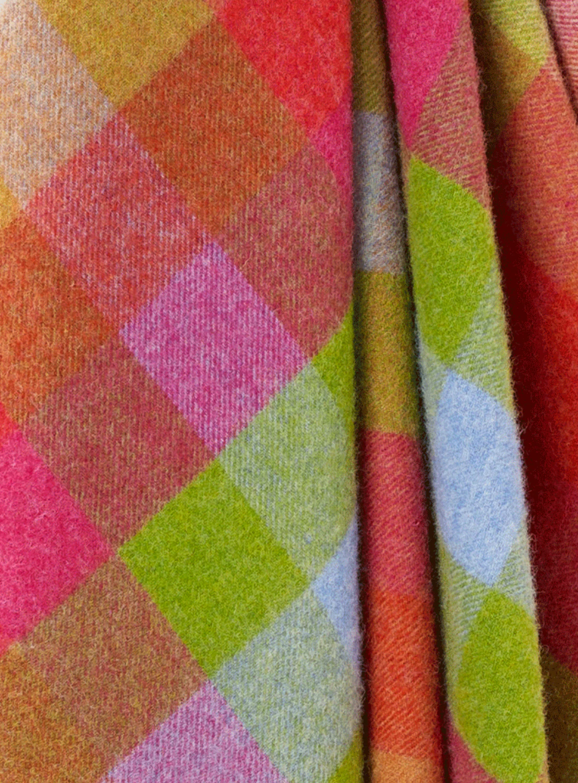 Bronte By Moon Harlequin Shetland Wool Throw, Sunshine - Image 2