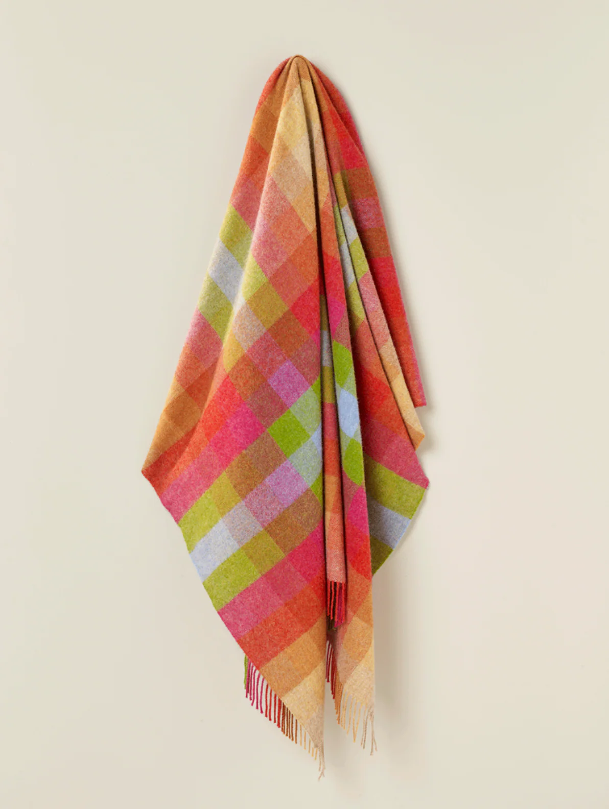 Bronte By Moon Harlequin Shetland Wool Throw, Sunshine - Image 3