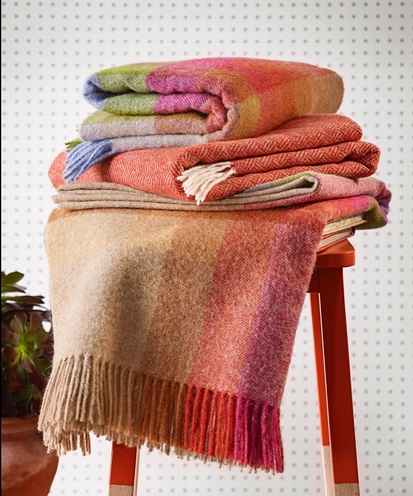 Bronte By Moon Harlequin Shetland Wool Throw, Sunshine - Image 6