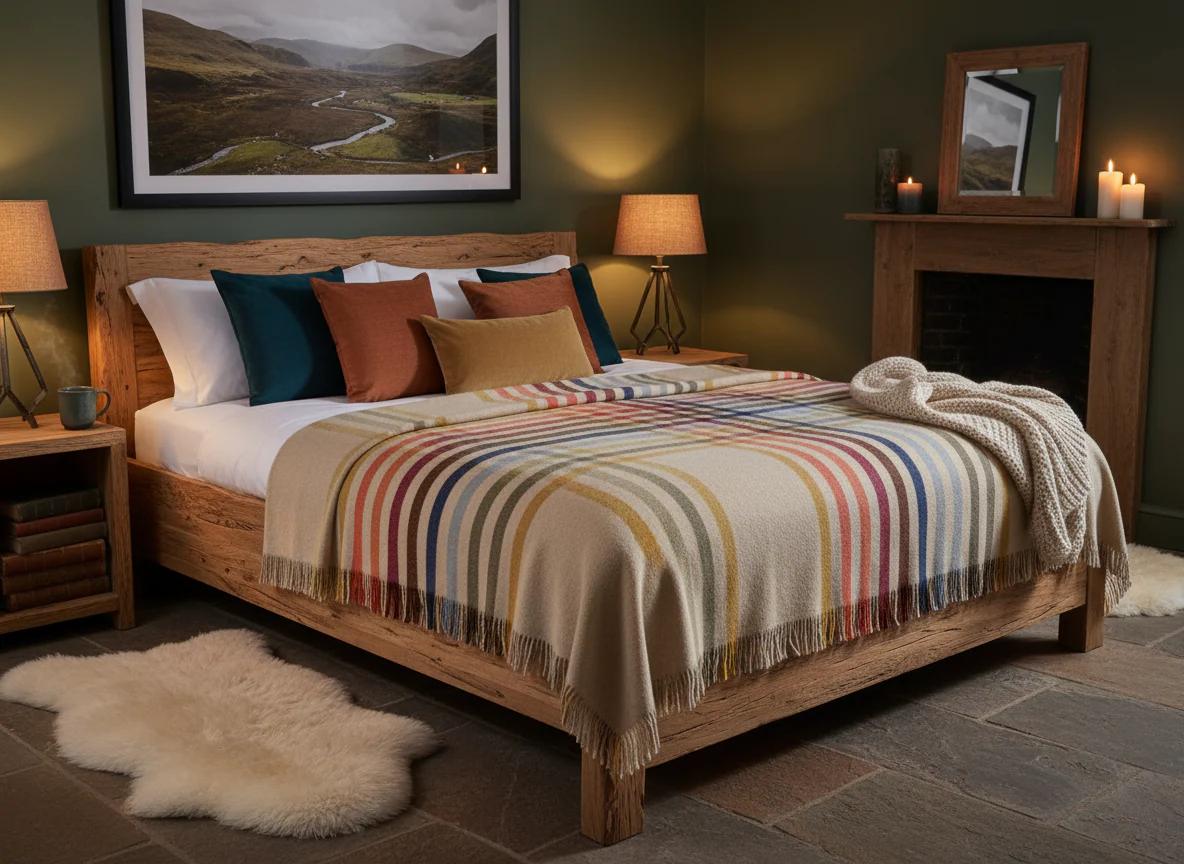 Bronte By Moon Henley Merino Wool Throw, Beige - Image 4