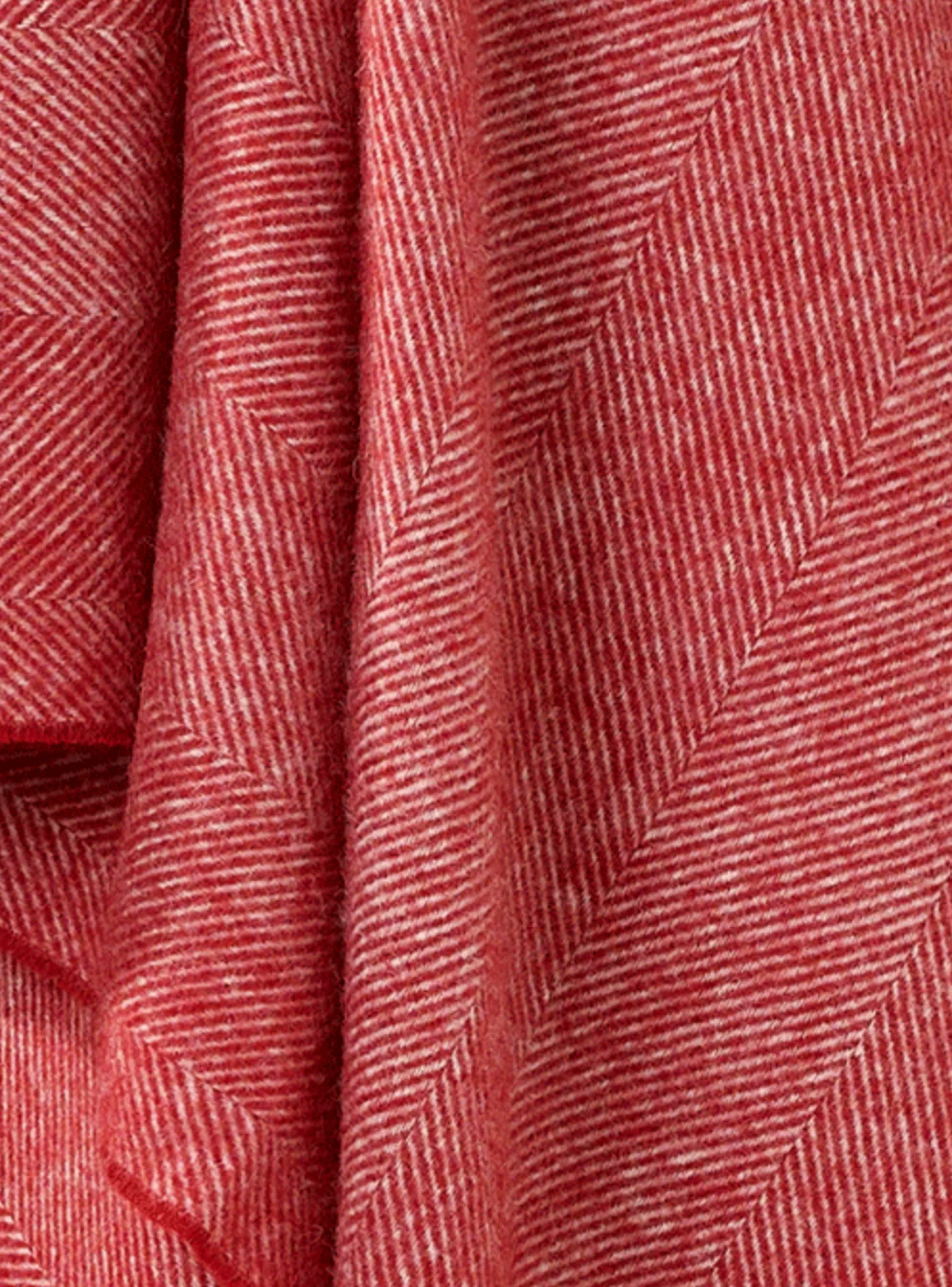 Bronte By Moon Herringbone Pure New Wool Throw, Red - Image 4