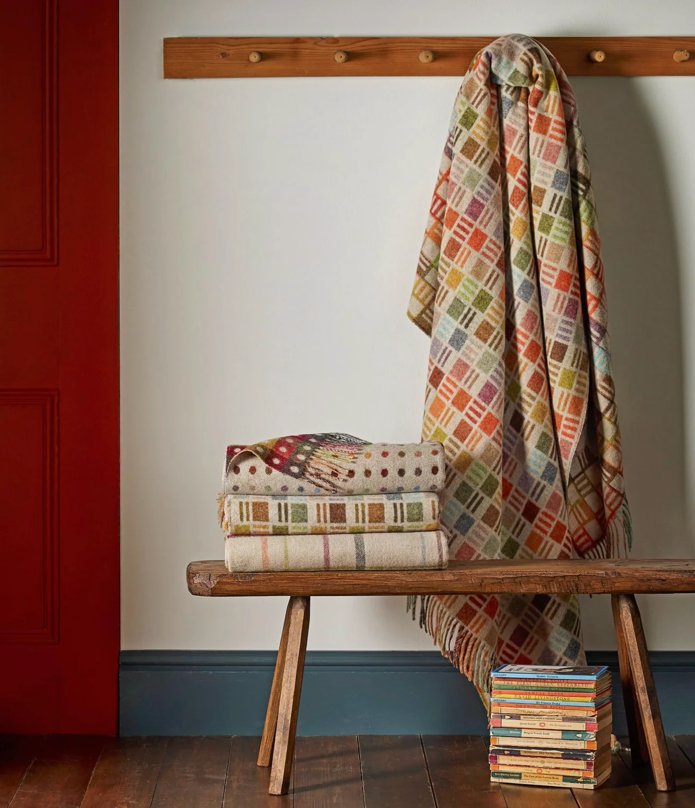 Bronte By Moon Ribbon Multi Merino Wool Throw, Beige - Image 3
