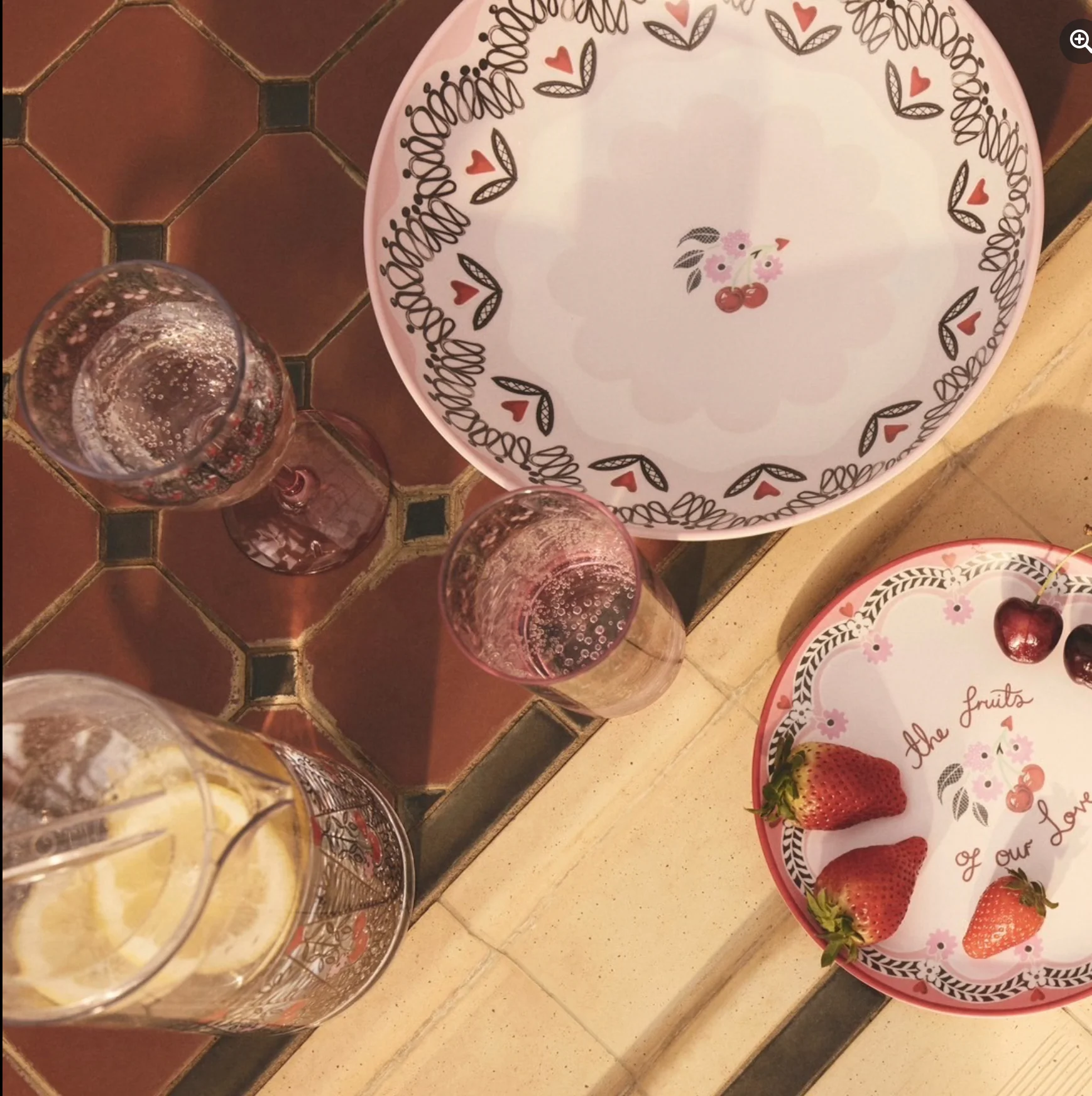 Cath Kidston Cherry  Melamine Picnic Side Plates (Set Of 4) - Image 5