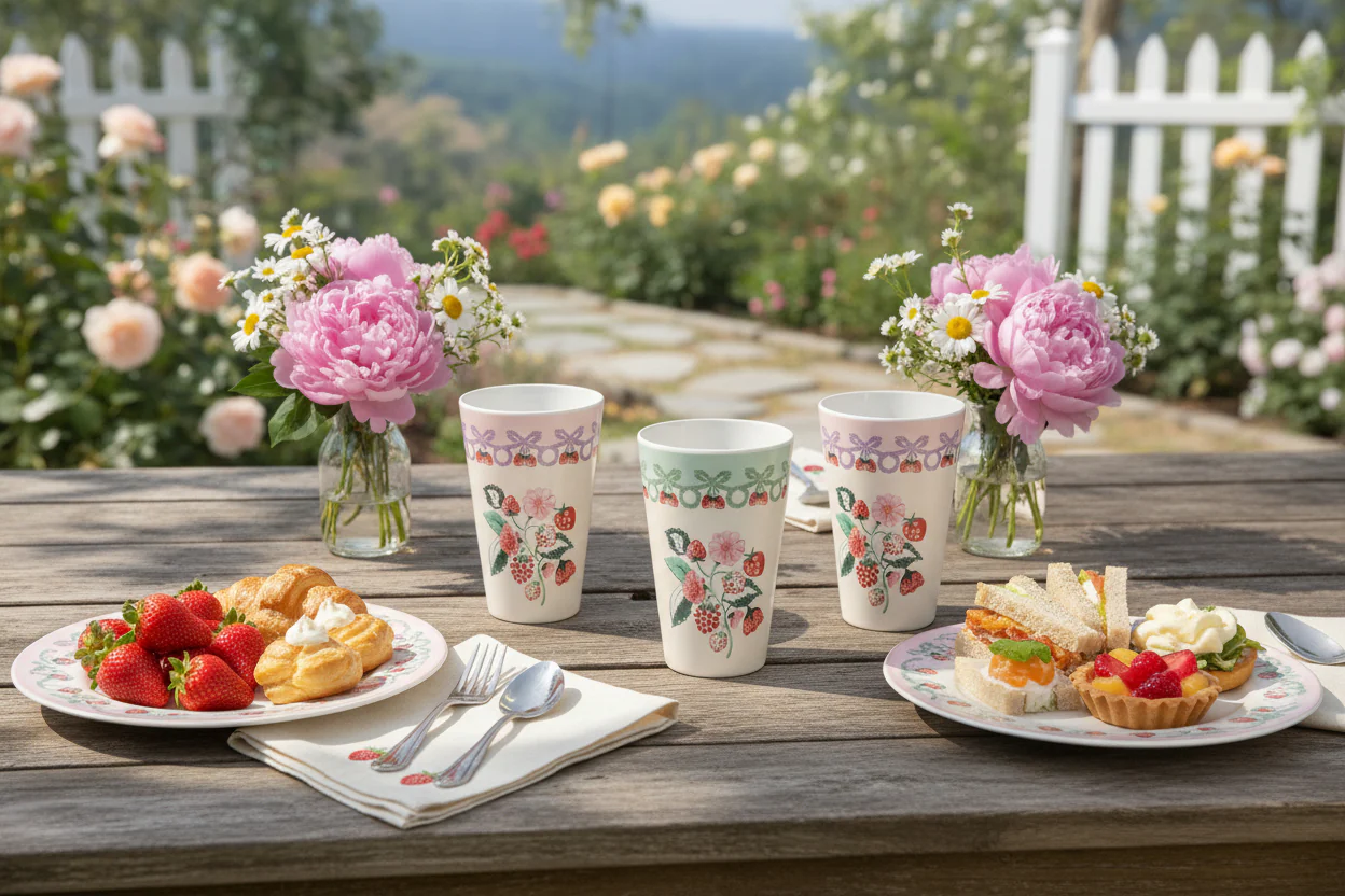 Cath Kidston Raspberry Melamine Tumblers (Set Of 4) - Image 4