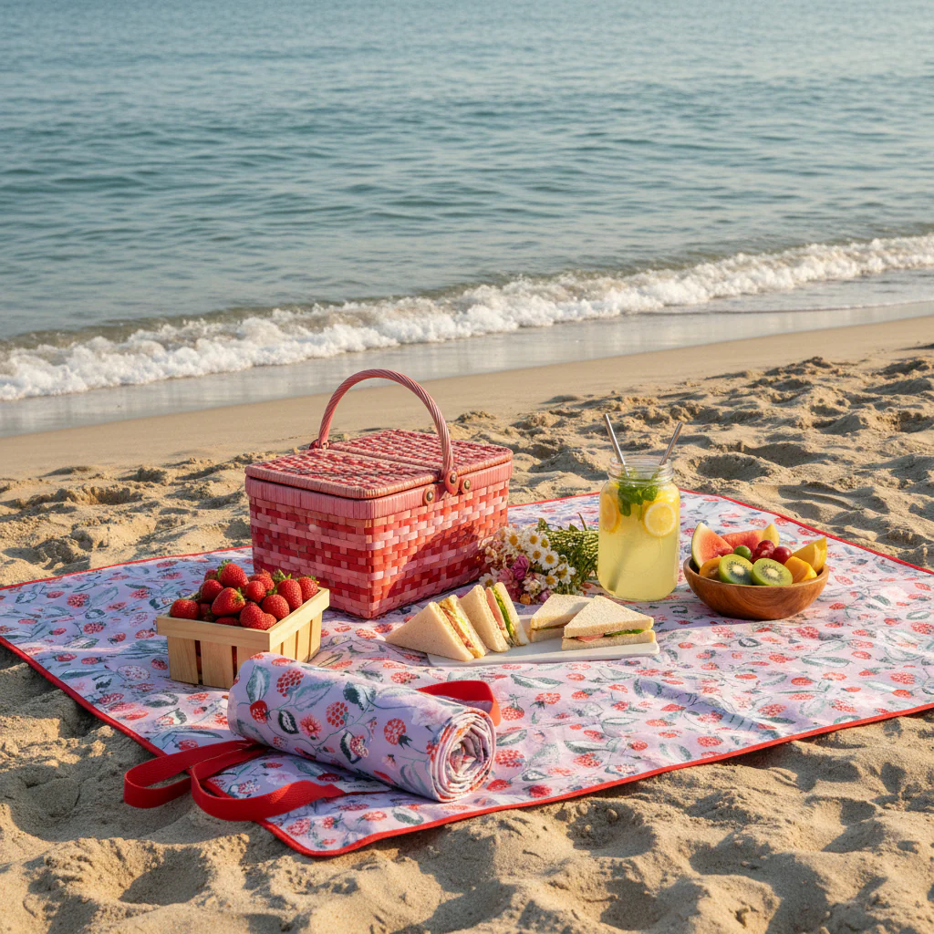 Cath Kidston Raspberry Picnic Blanket - Image 7