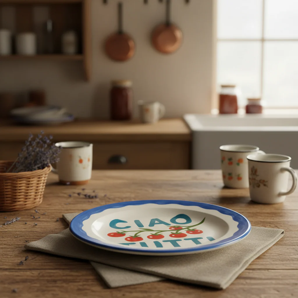 Ciao Tutti Ceramic Dinner Plate By Ms Doodle - Image 5