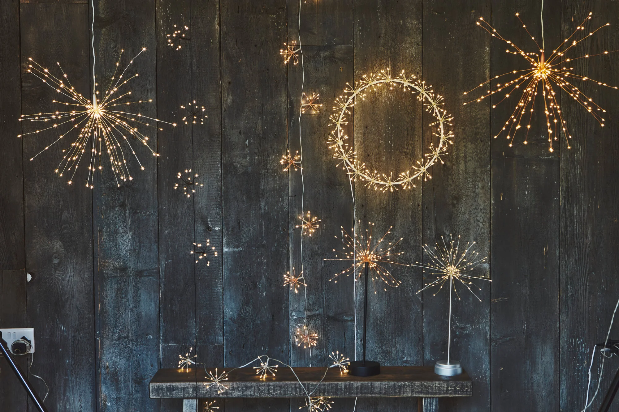 Hanging Starburst LED Fairy Light Copper (Battery Operated) - Image 11