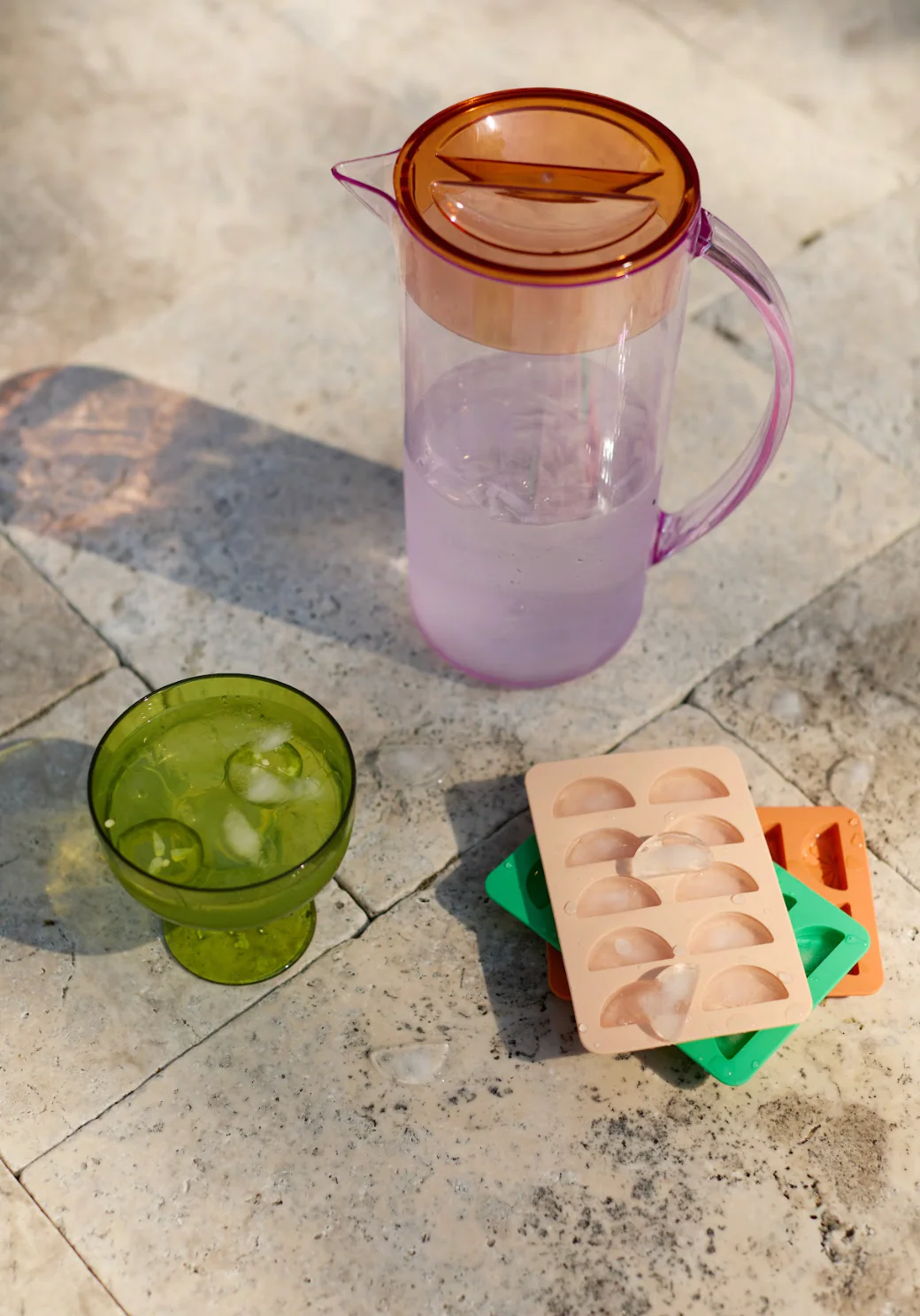 Here's How Dotty Citrus  Wedge Ice Tray, Orange & Blush Pink - Image 5
