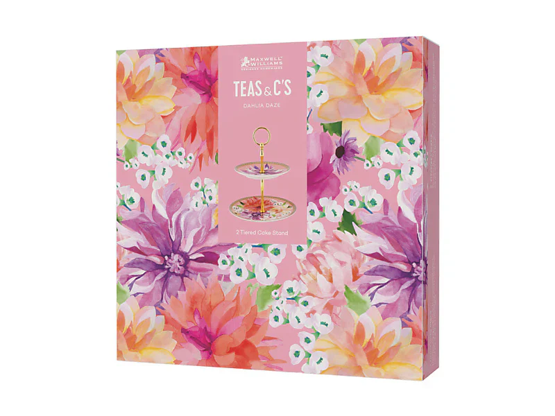 Maxwell & Williams Teas & C’S Dahlia Daze 2 Tiered Cake Stand, Sky - Image 5