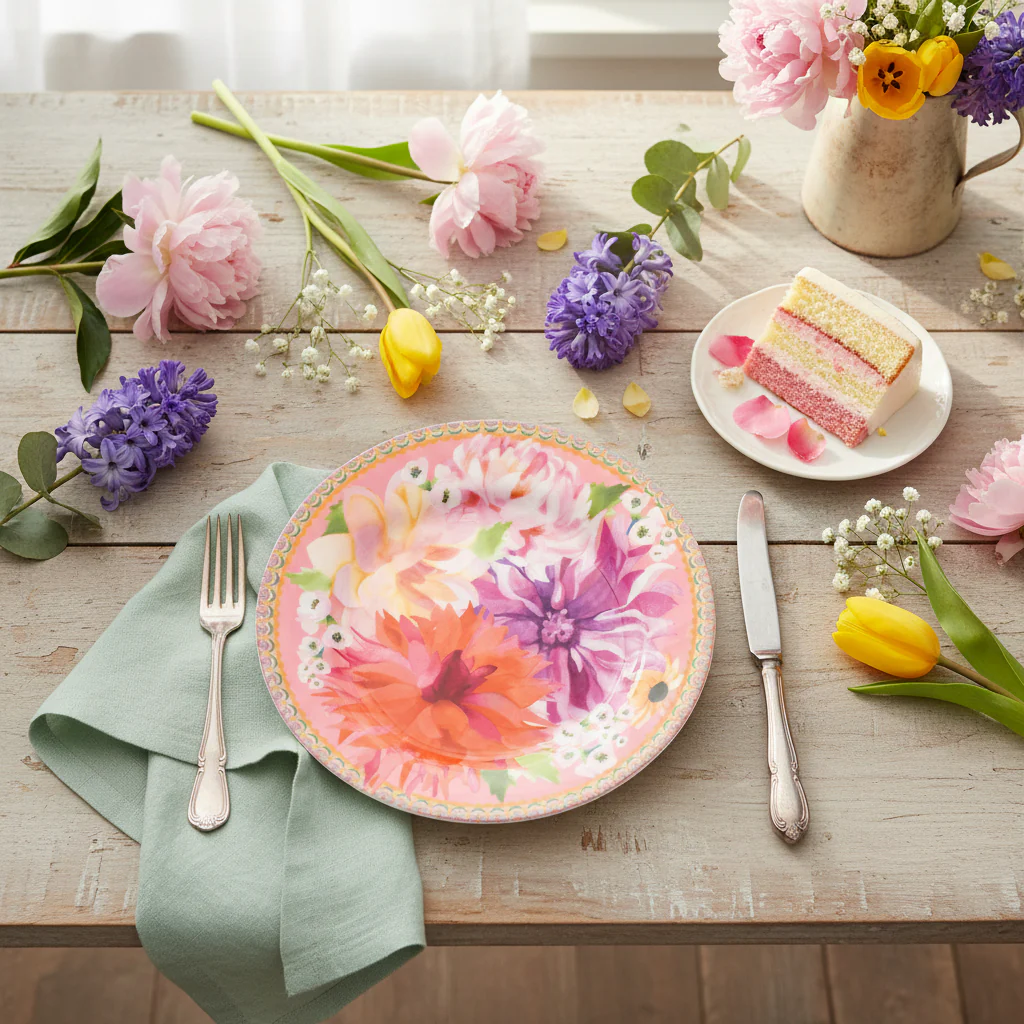 Maxwell & Williams Teas & C’S Dahlia Daze Coupe Side Plate, Pink - Image 2