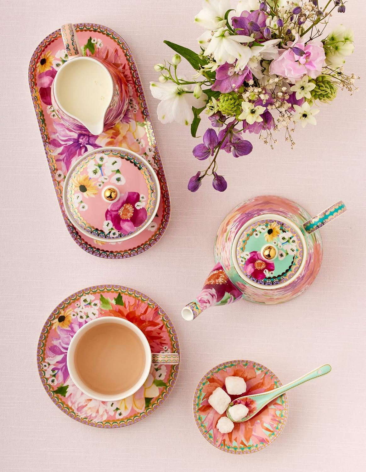 Maxwell & Williams Teas & C’S Dahlia Daze Creamer Jug, Pink - Image 5