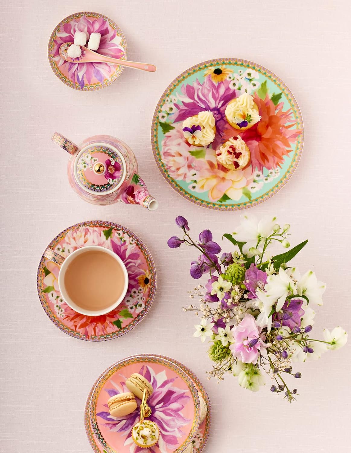 Maxwell & Williams Teas & C’S Dahlia Daze Teapot With Infuser, Pink - Image 6