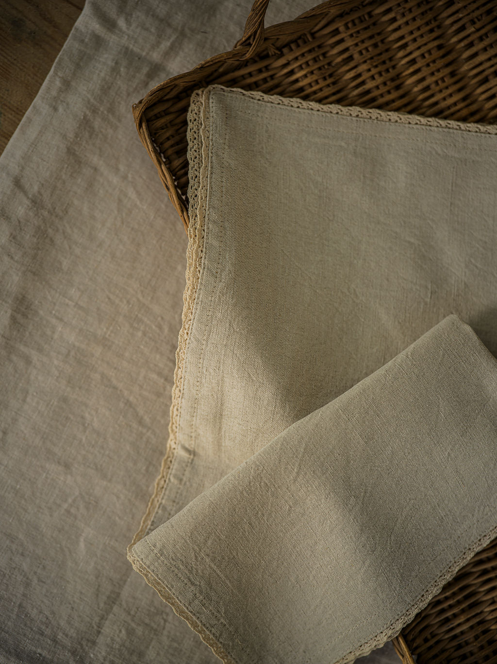 Morgan Wright Linen & Lace Napkin, Natural  (Set of 4) - Image 4