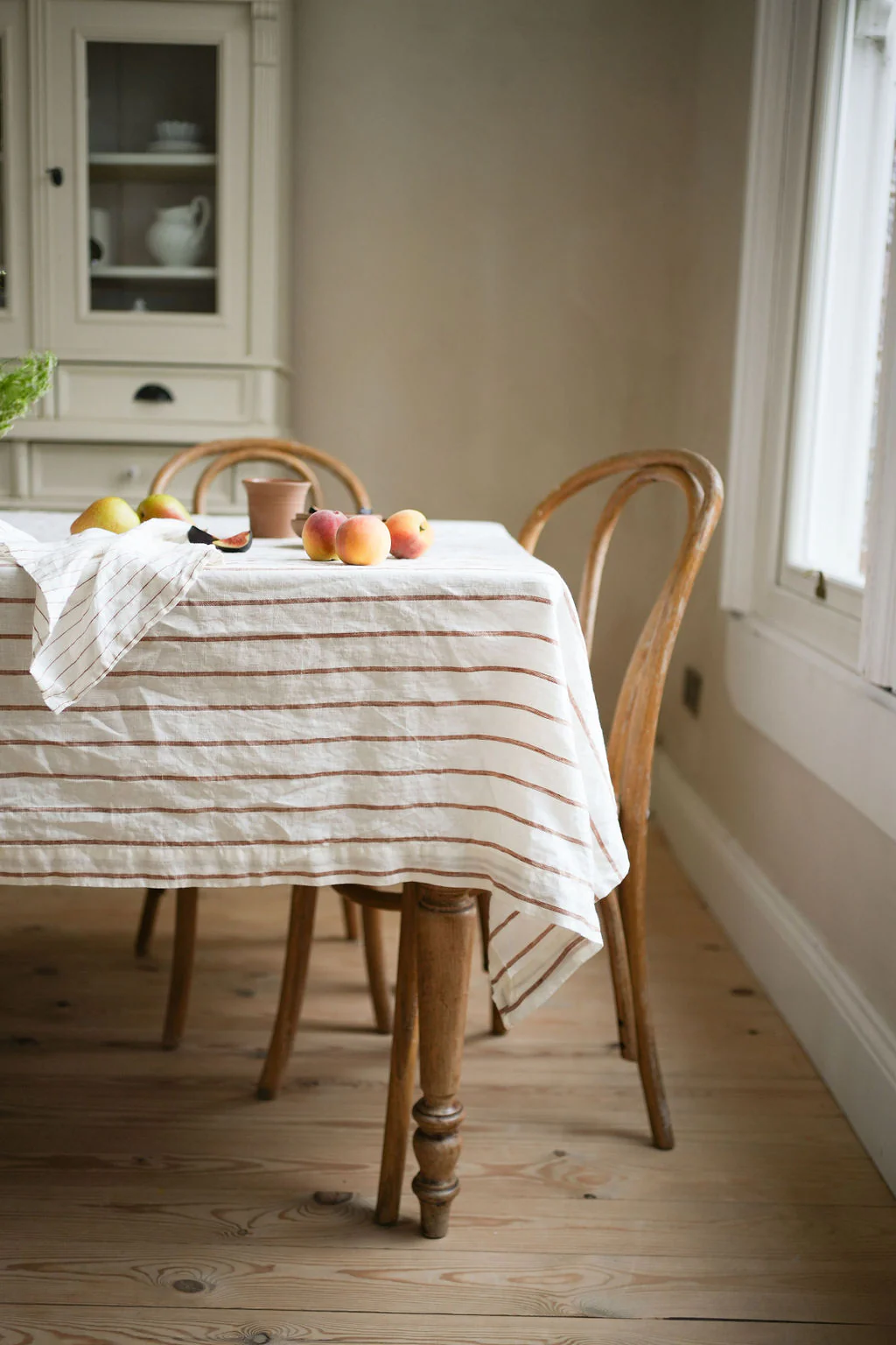 Morgan Wright The Provence French Linen Tablecloth, Fine Ginger Stripe - Image 2