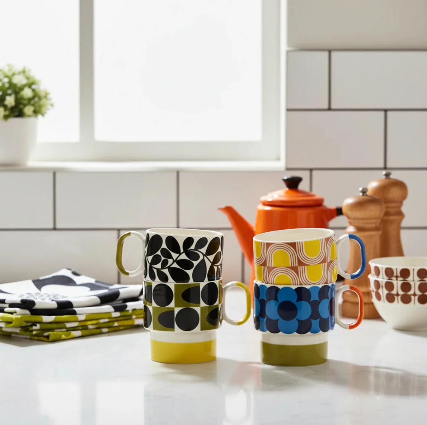 Orla Kiely Retro Stripe Stacking Mug - Image 8