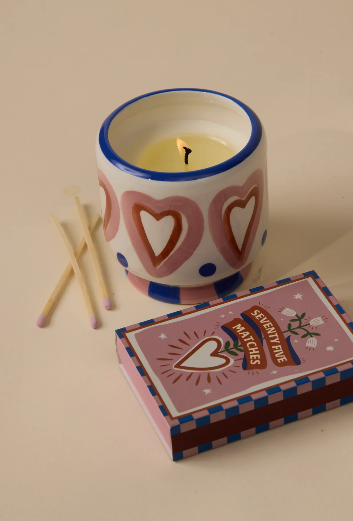 Paddywax A Dopo Hearts Ceramic Scented Candle, Rosewood & Vanilla - Image 3
