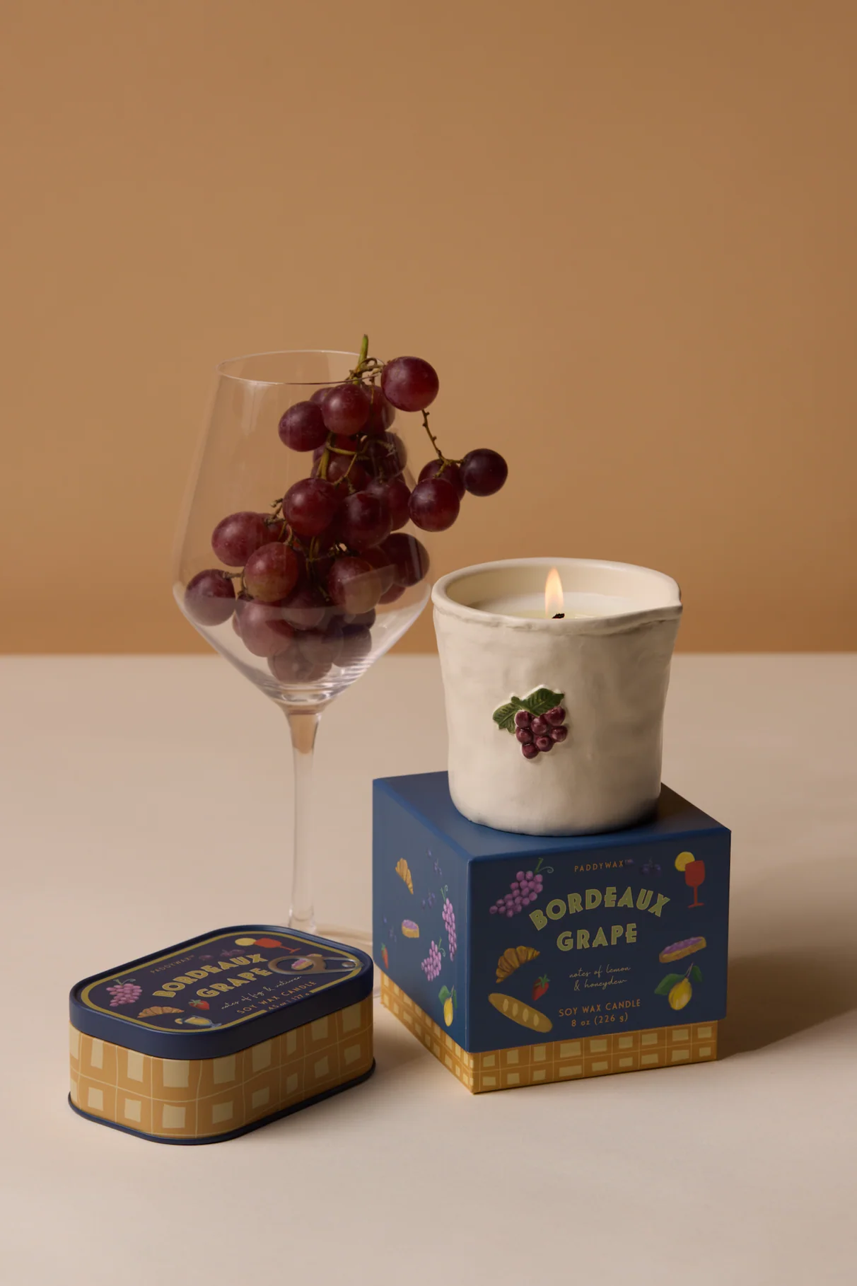 Paddywax Bistro Bordeaux Grapes Tin Scented Candle, Fig & Vetiver - Image 6