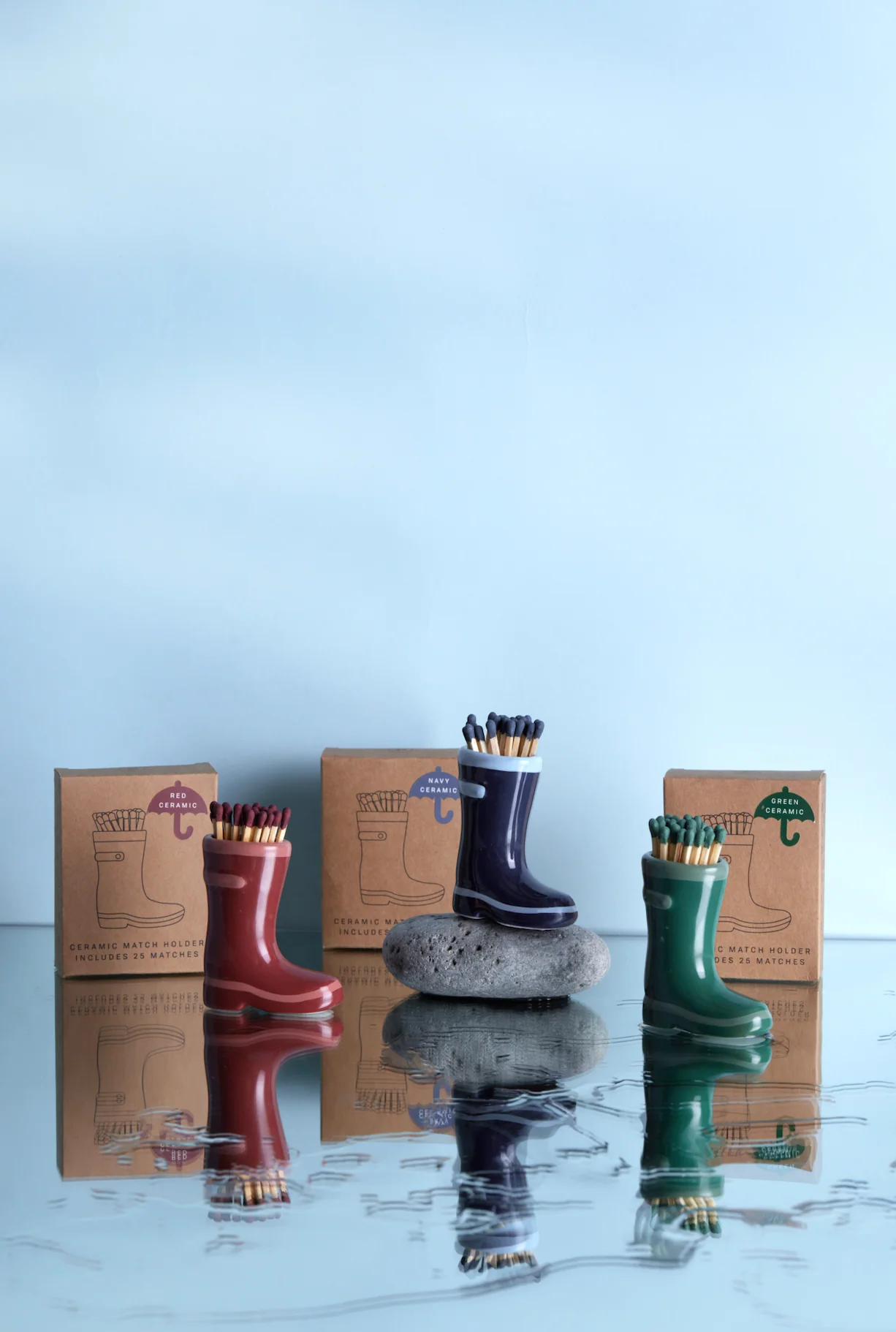 Paddywax Ceramic Wellington Boot Match Holder, Green - Image 4