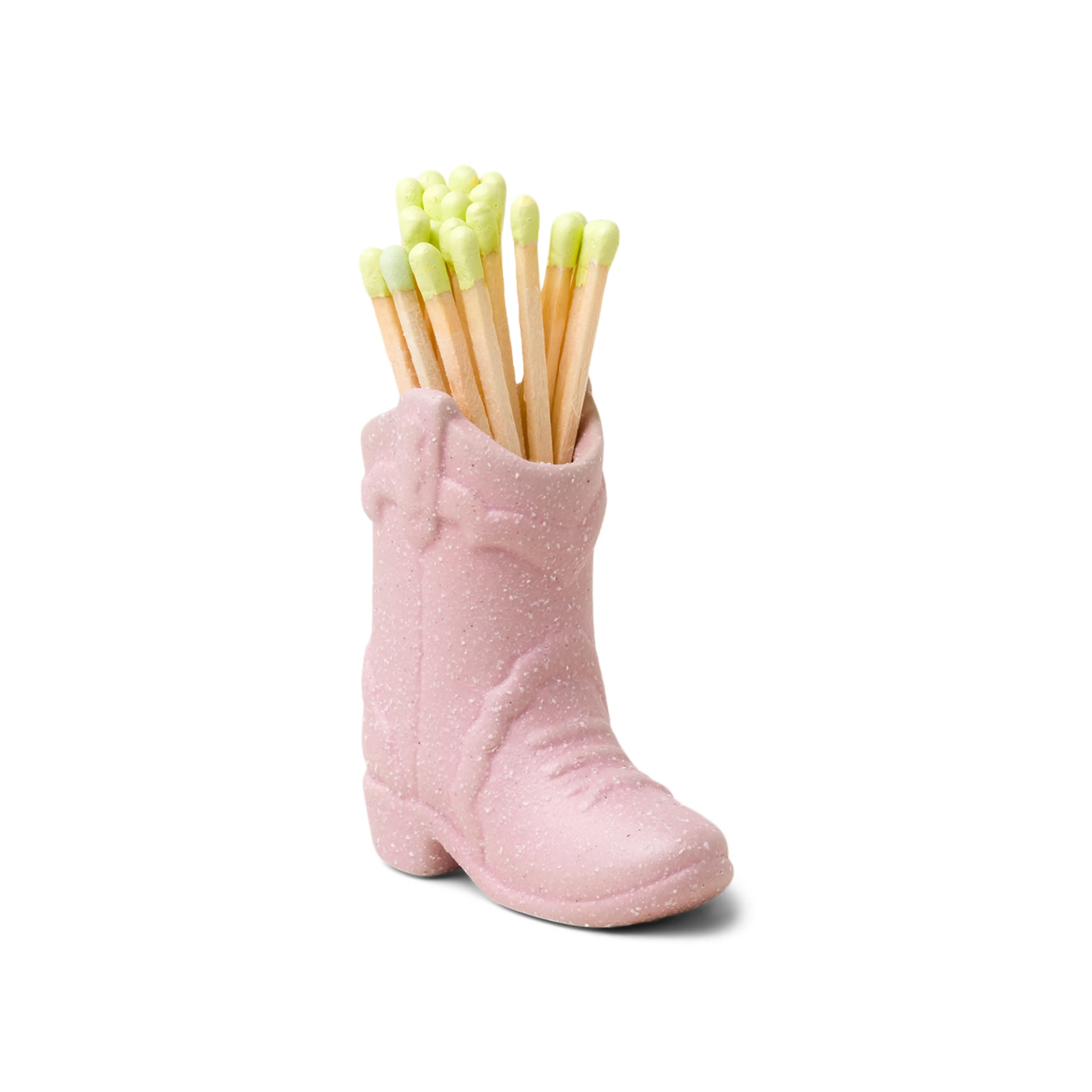 Paddywax Nashville Ceramic Cowboy Boot Match Holder, Pink - Image 2
