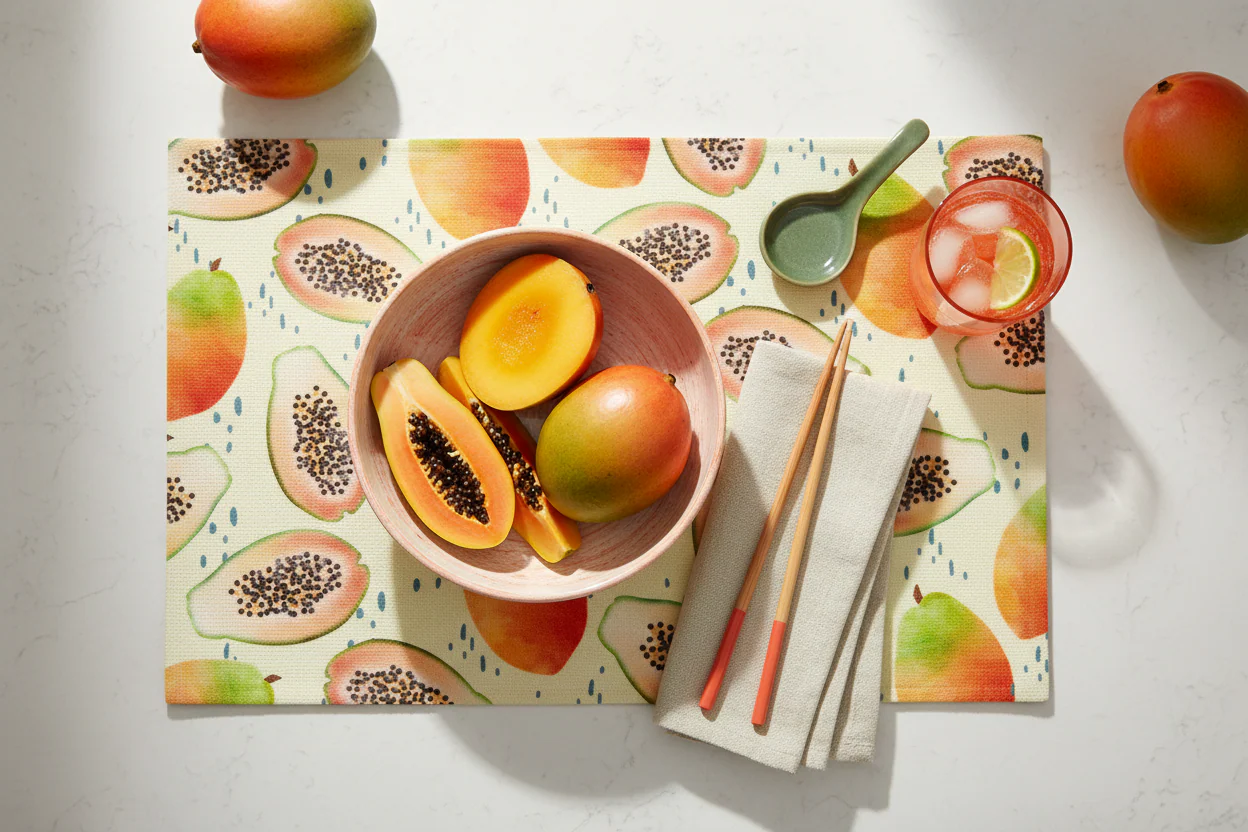 Papaya Bliss Vinyl Placemats ( Set Of 2 ) - Image 3