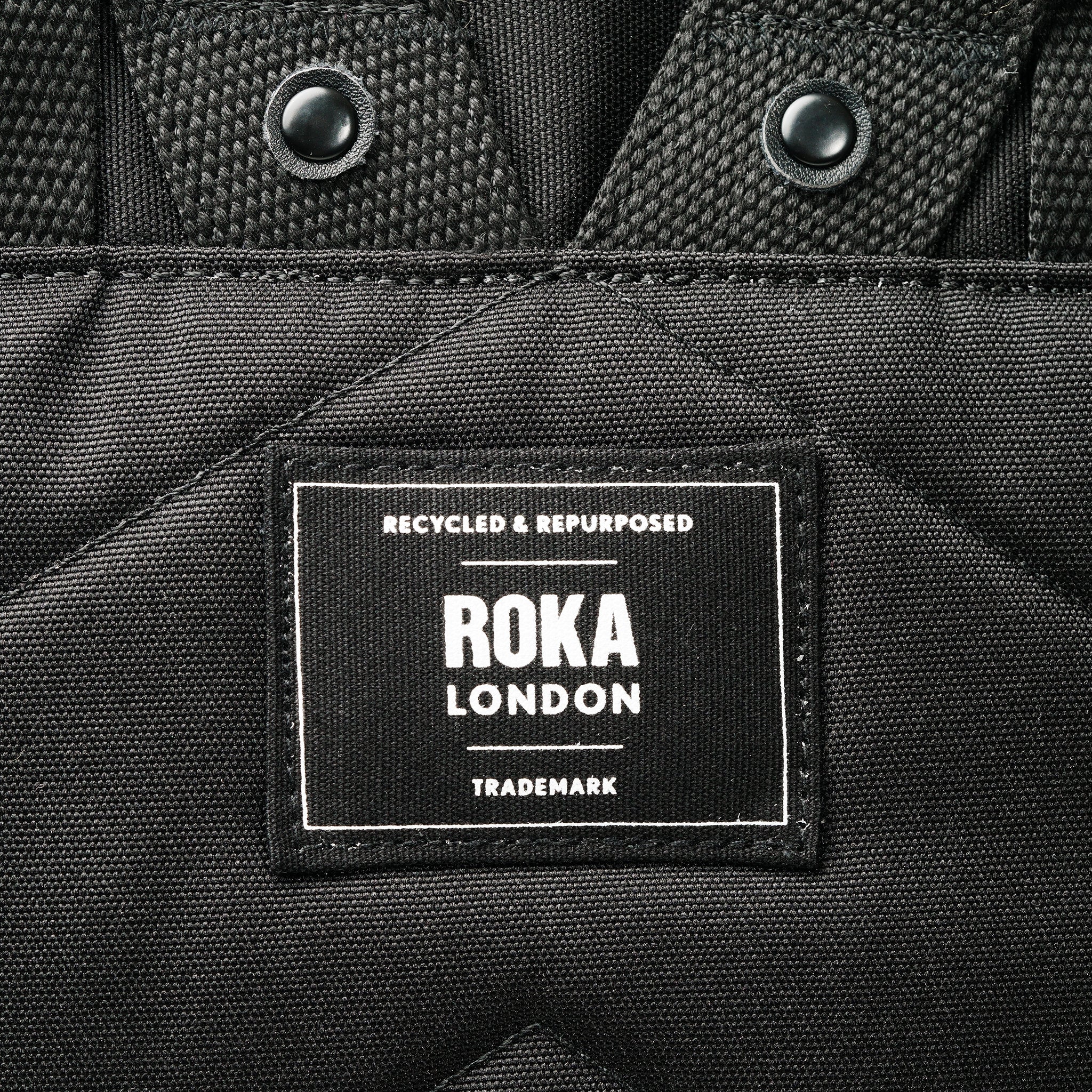 Roka London All Black Canfield B Medium Rucksack, (Sustainable Canvas) - Image 6