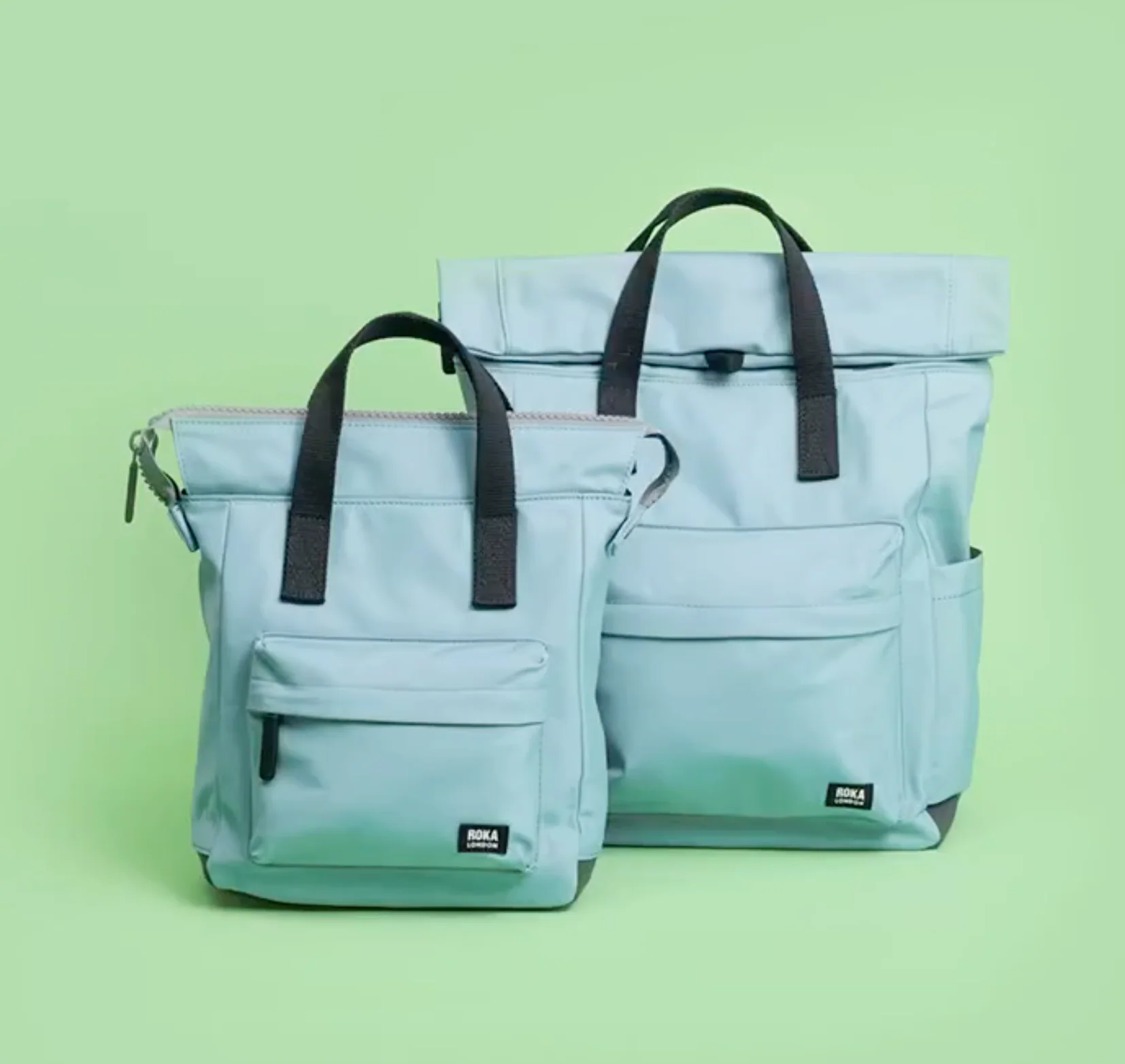 Roka London Black Label, Bantry B Small Rucksack, Spearmint (Sustainable Nylon) - Image 7