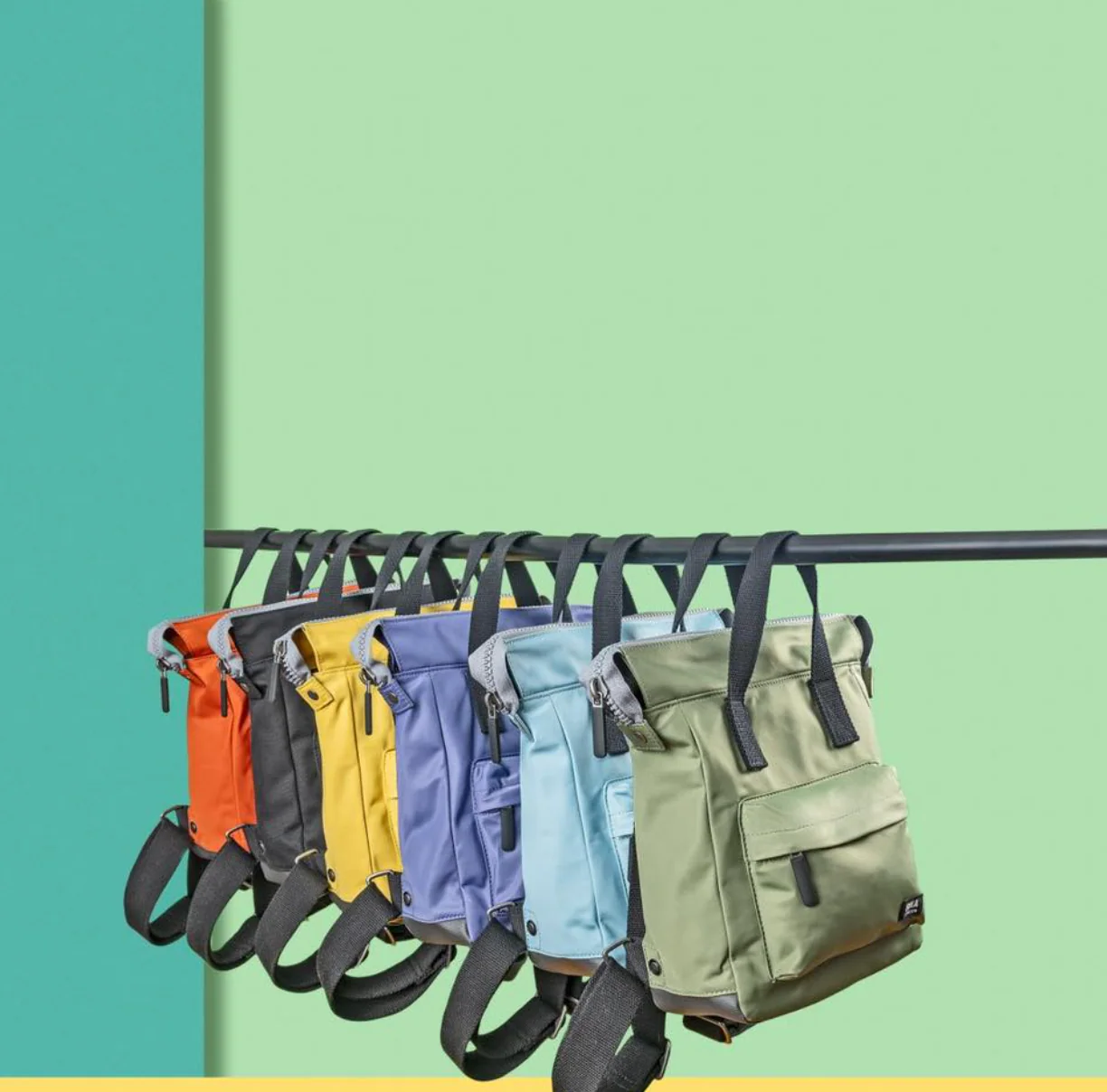 Roka London Black Label, Bantry B Small Rucksack, Spearmint (Sustainable Nylon) - Image 8