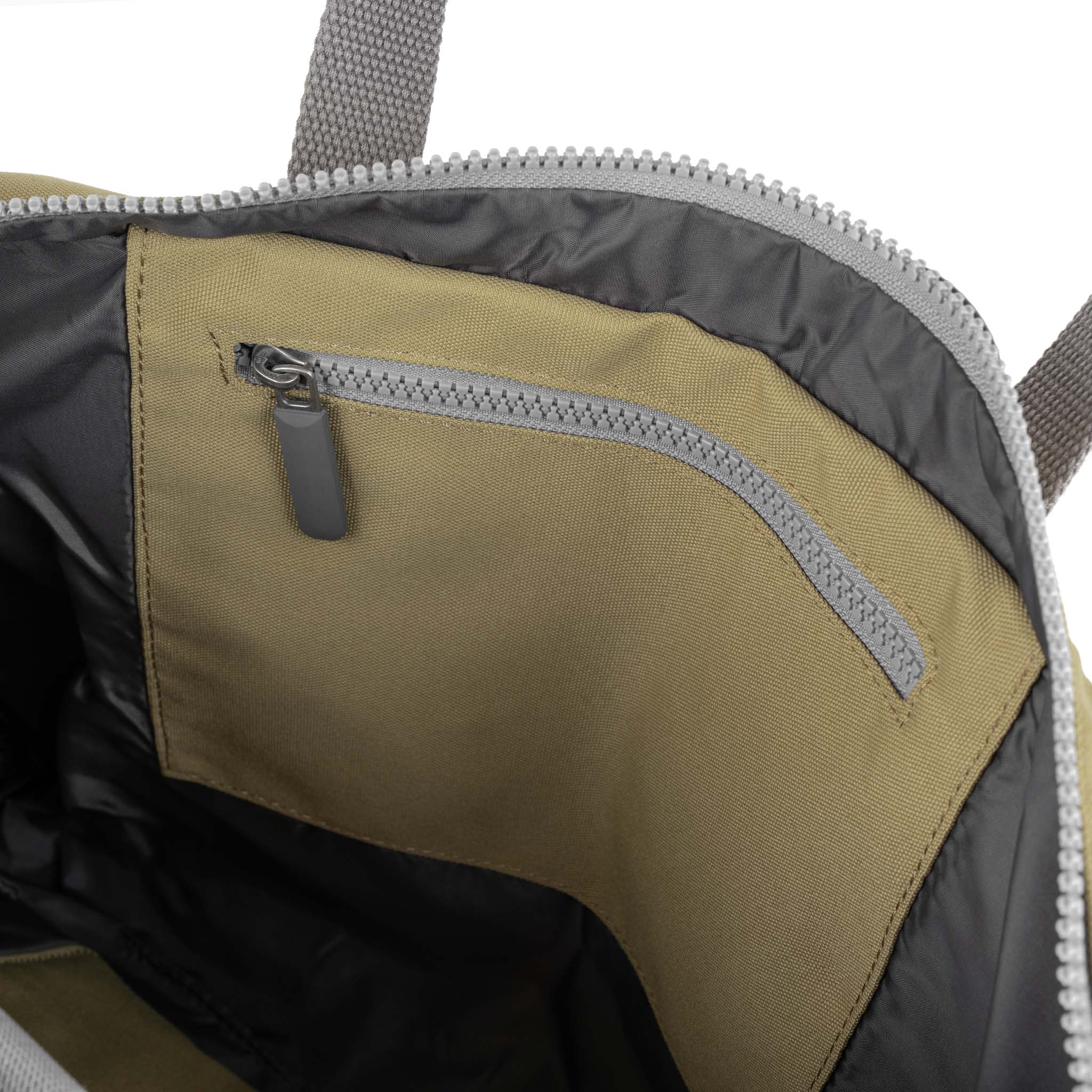 Roka London Blackfriars Messenger Bag, Khaki (Recycled Canvas) - Image 5