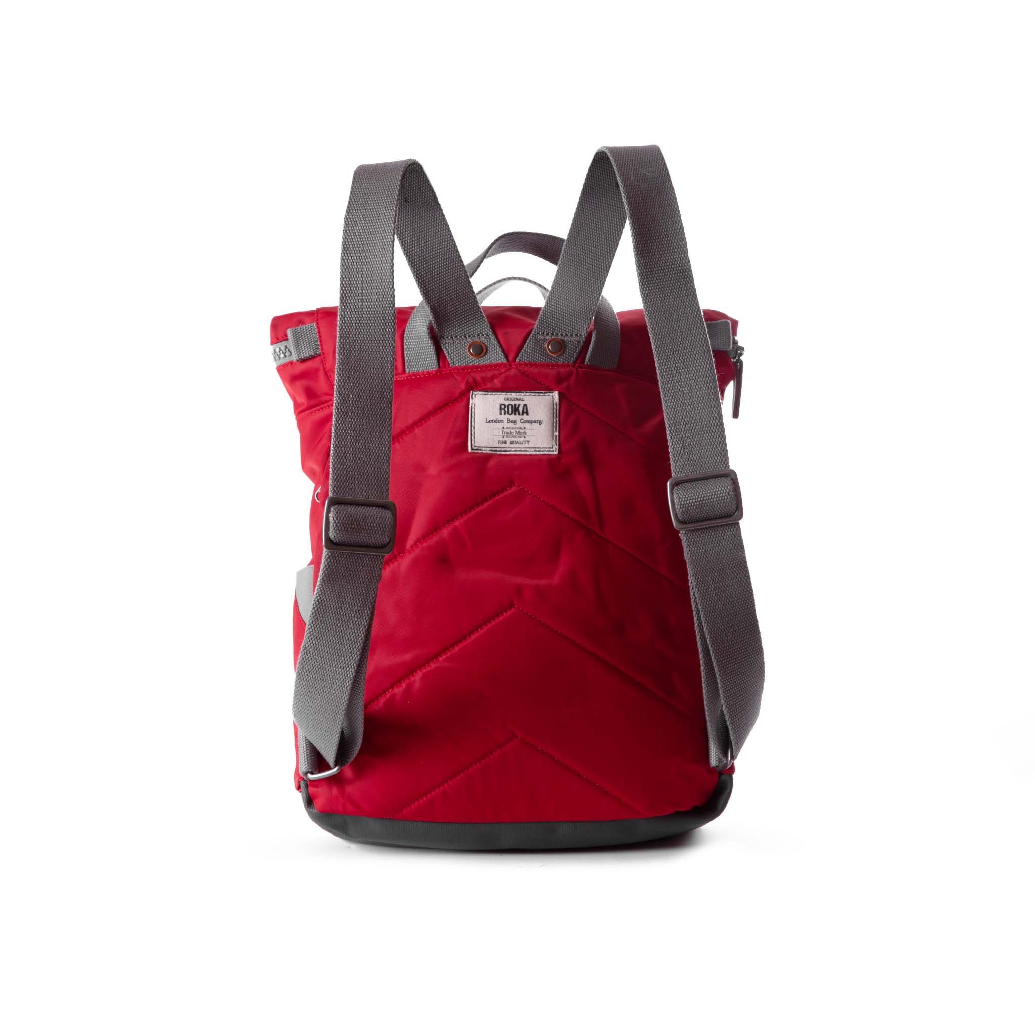 Roka London Canfield B Sustainable Nylon Rucksack, Cranberry - Image 3