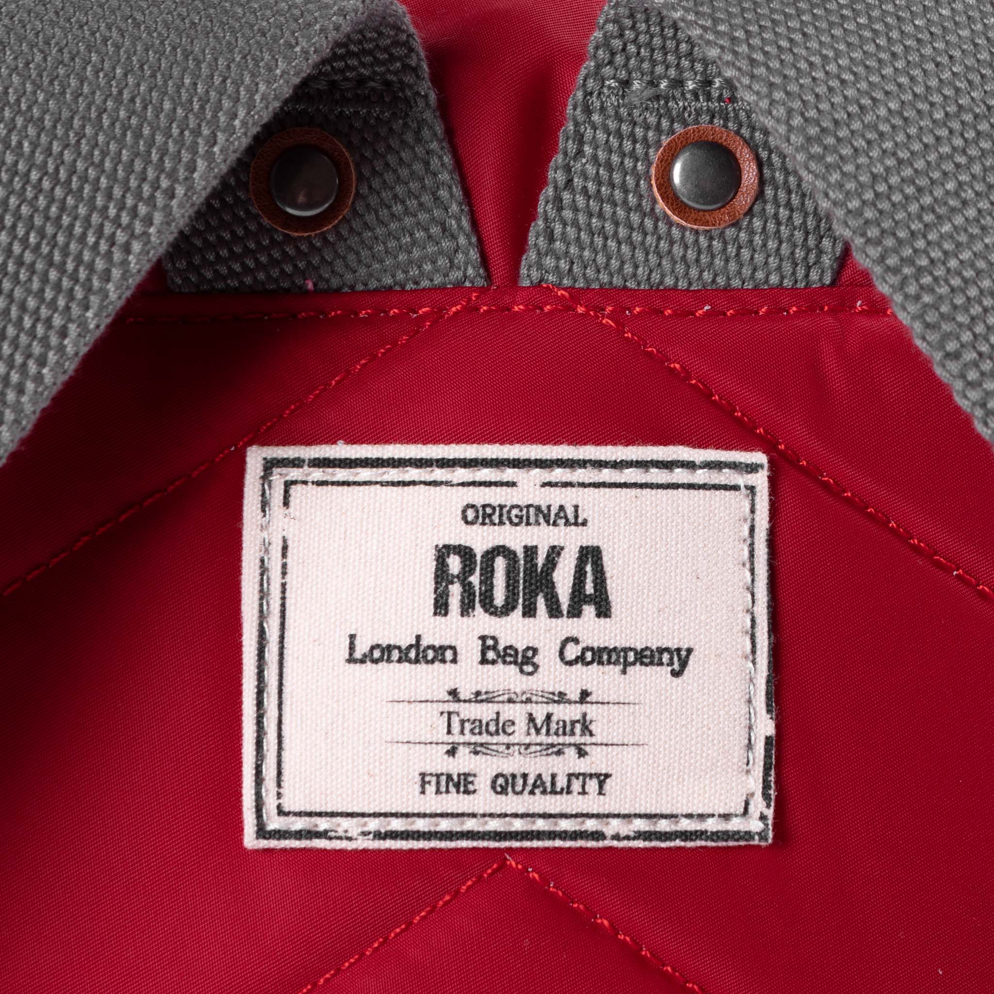 Roka London Canfield B Sustainable Nylon Rucksack, Cranberry - Image 4