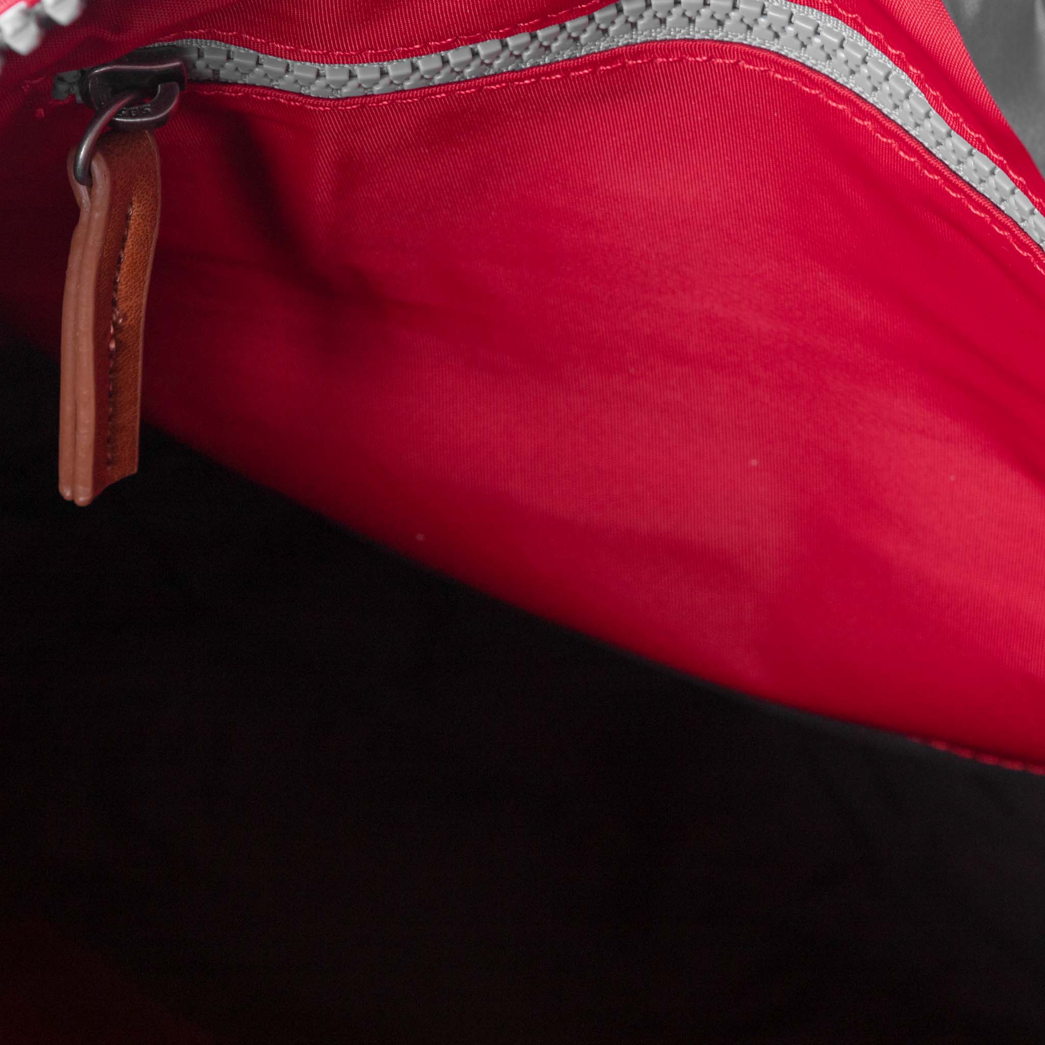 Roka London Canfield B Sustainable Nylon Rucksack, Cranberry - Image 6