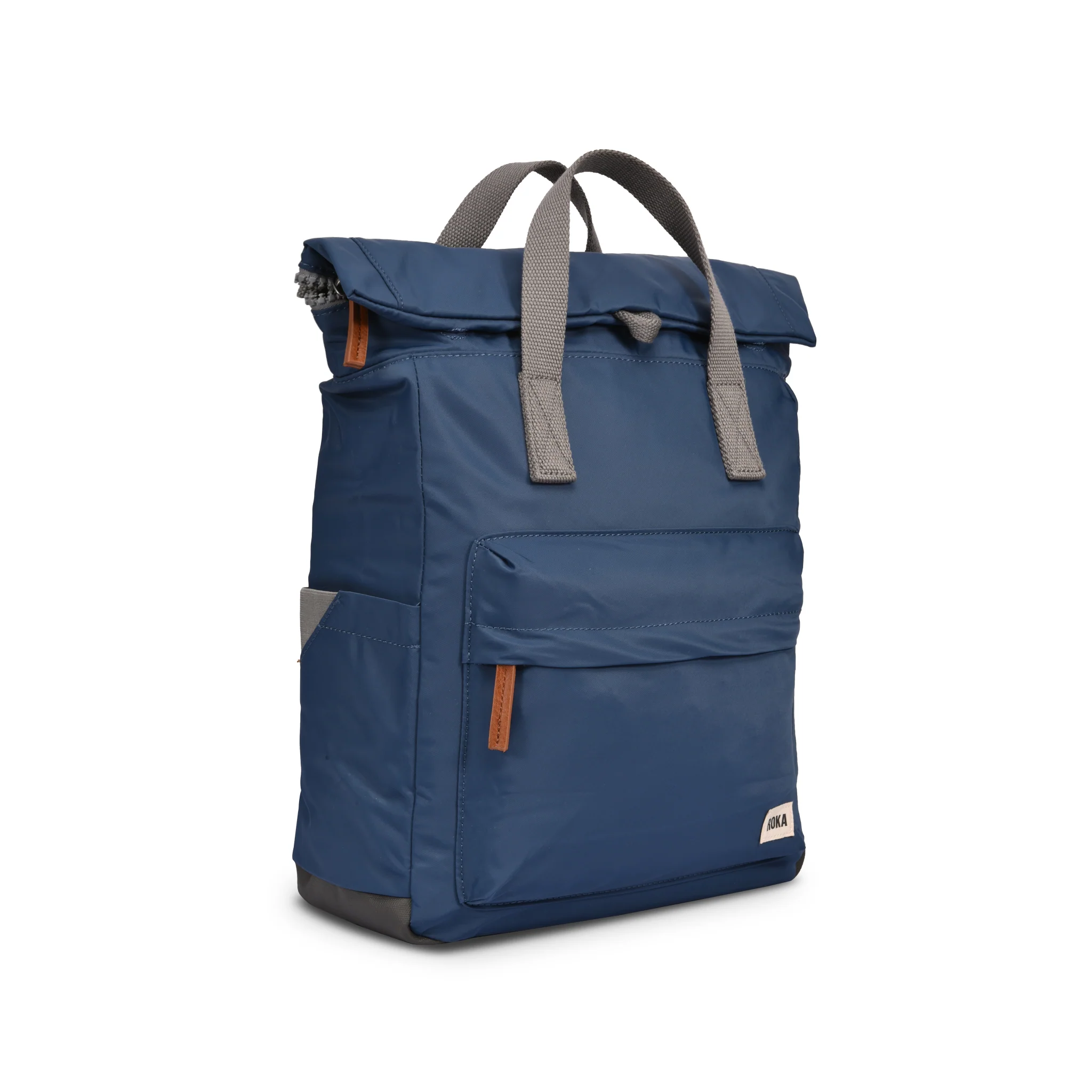 Roka London Canfield B Medium Sustainable Nylon Rucksack, Pacific - Image 2