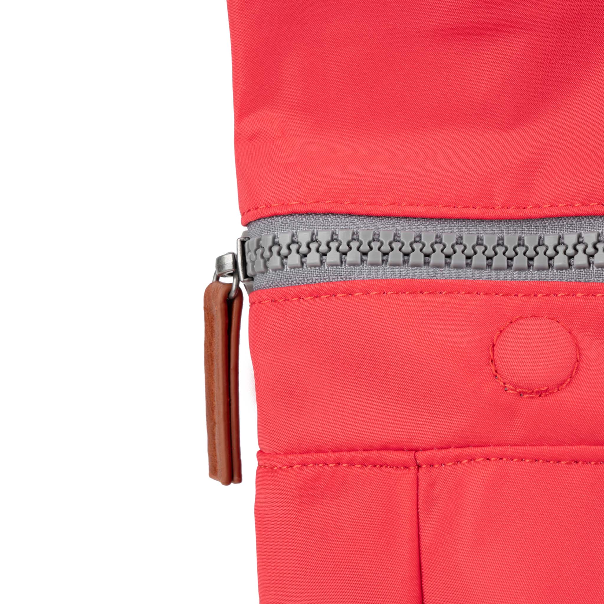Roka London Canfield B Sustainable Nylon Rucksack, Poppy - Image 6