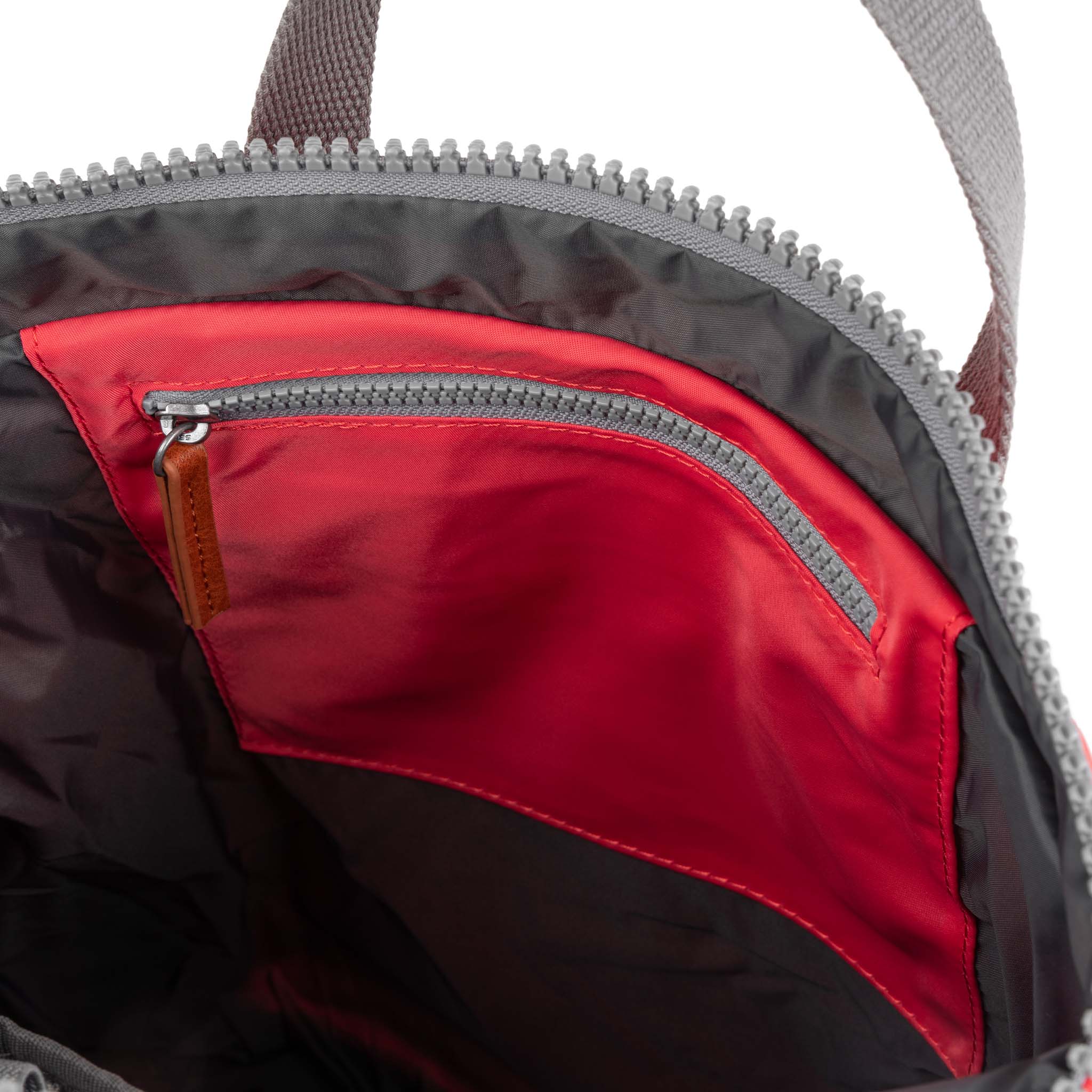 Roka London Canfield B Sustainable Nylon Rucksack, Poppy - Image 7