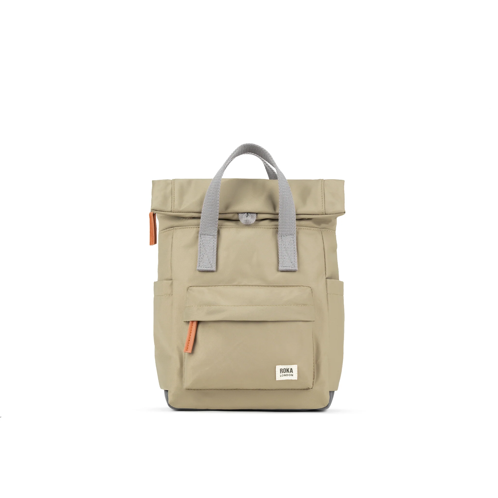 Roka London Canfield B Sustainable Nylon Rucksack, Taupe - Image 10