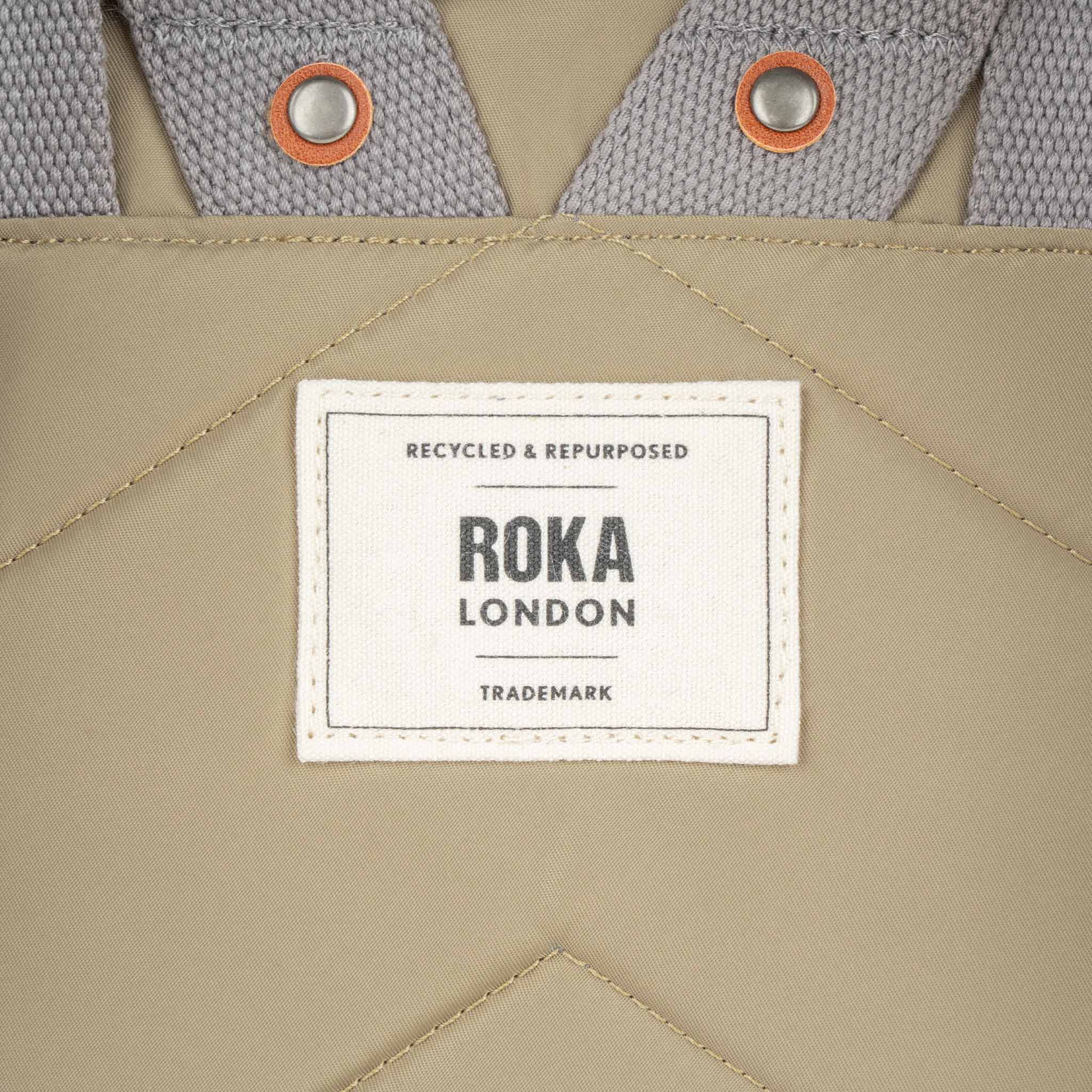 Roka London Canfield B Sustainable Nylon Rucksack, Taupe - Image 4