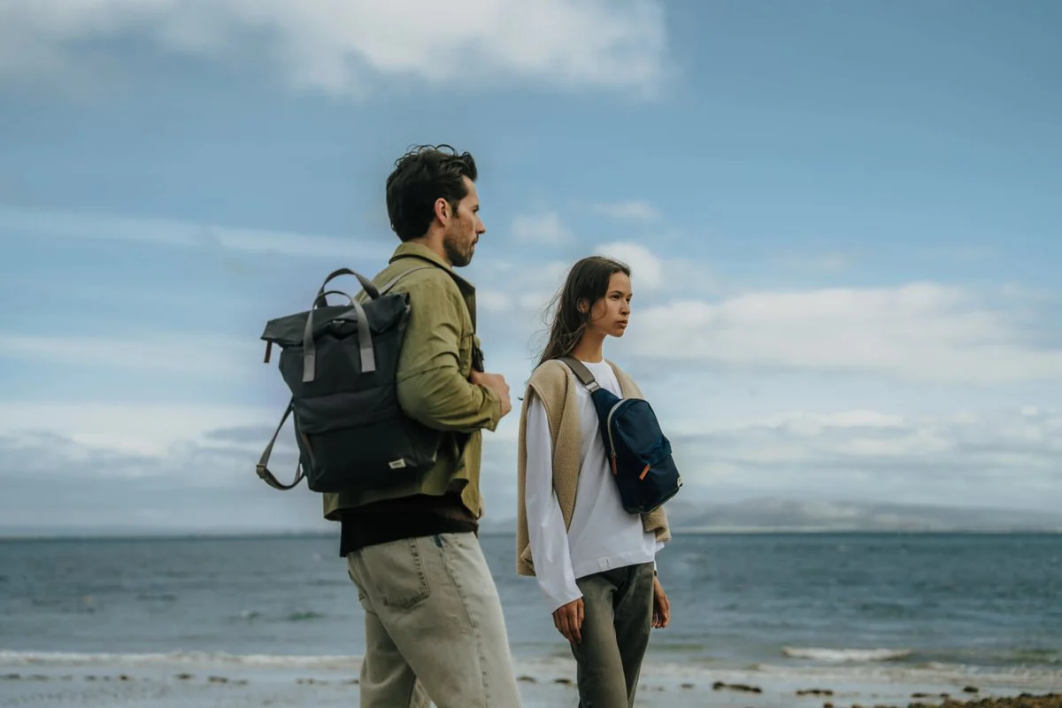 Roka London Canfield B Sustainable Nylon Rucksack, Thyme - Image 10