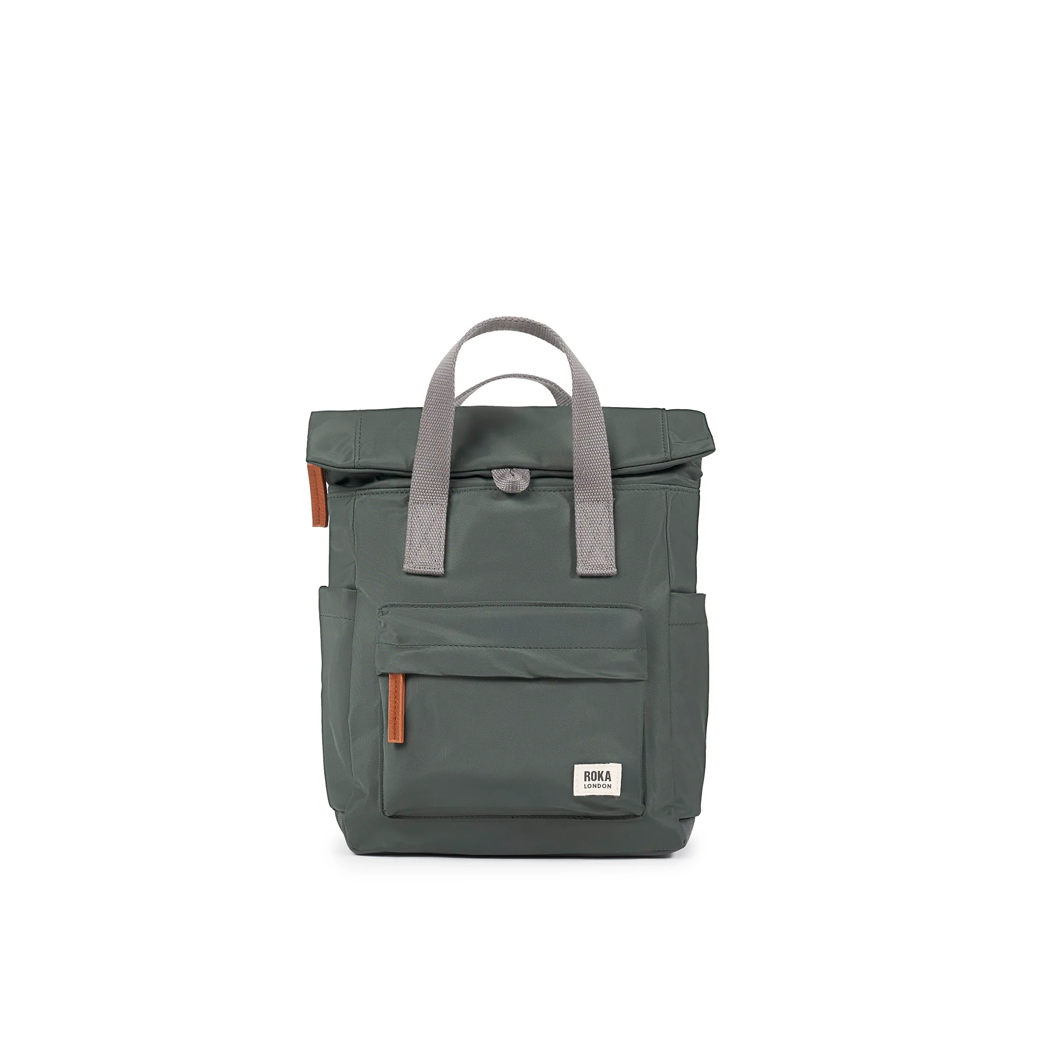Roka London Canfield B Sustainable Nylon Rucksack, Thyme - Image 11